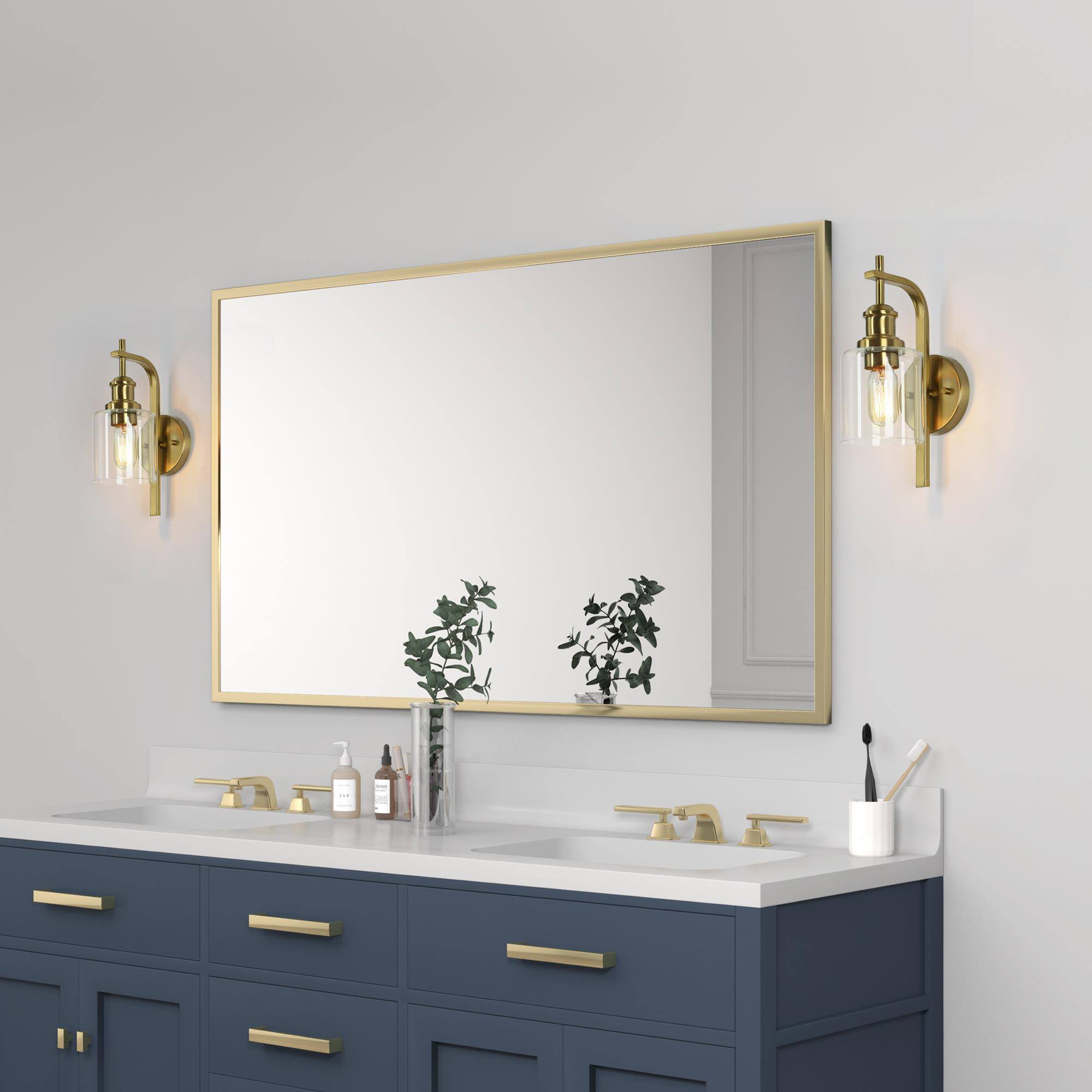 ZEVNI Beecher 4.5-in W 1-Light Polished Brass Modern/Contemporary LED ...