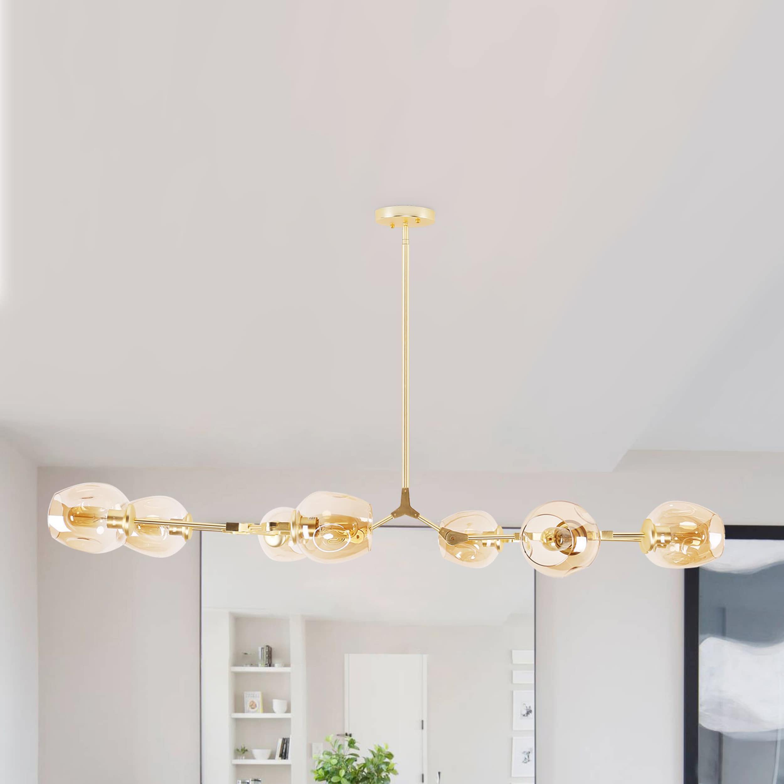 Oaks Decor BD1031-8-HP Rochelle 8 -Light Brushed Brown Modern/contemporary Bare bulb For Use in Bathrooms, Bedrooms, Dining Rooms, Foyers, Kitchens, Living Rooms Chandelier