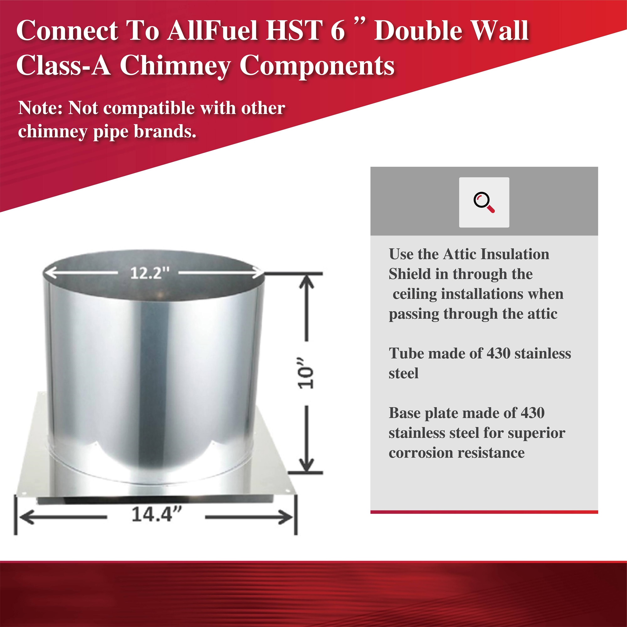 AllFuel HST 8 Wall Thimble Chimney Pipe Accessory Kit for Installation in  the Chimney Pipe Accessory Kits department at