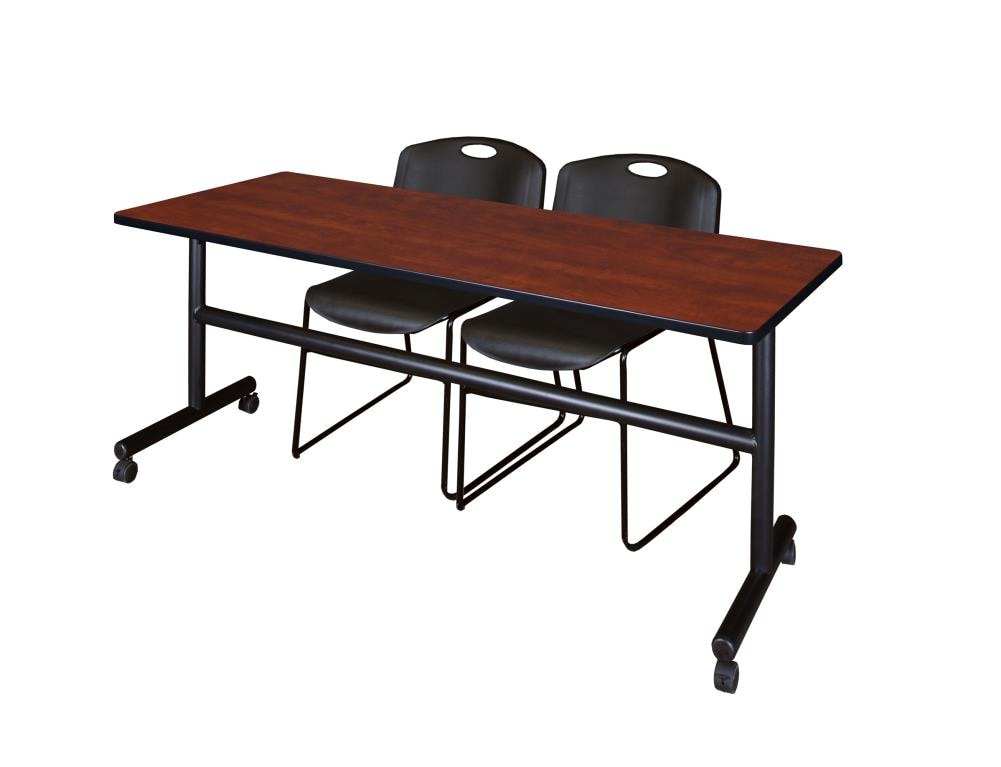 Regency MKFT7224CH44BK Training Brown 4-Person Training Table (72-in W x 29-in H)