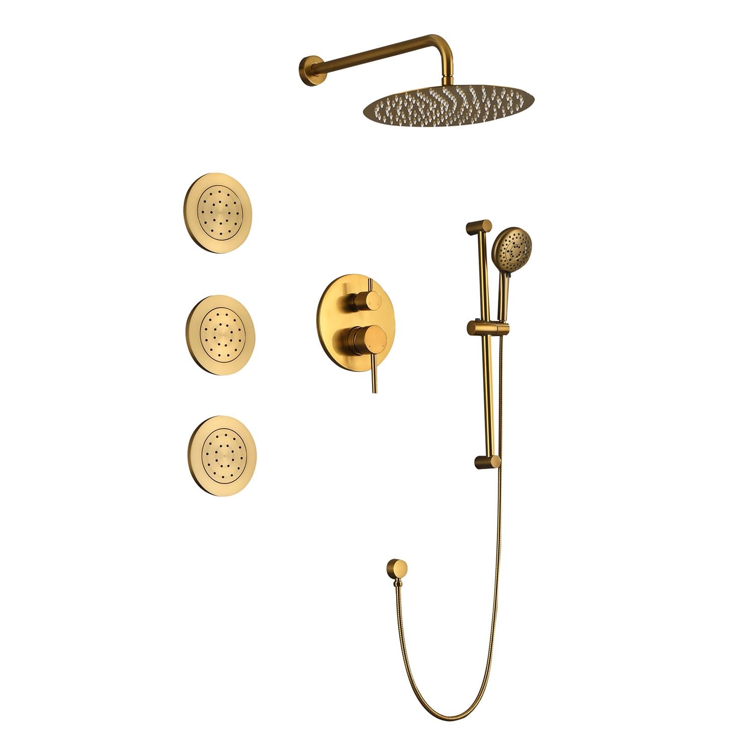 Tatayosi T141185 Shower System with Shower Head Hand Shower Slide Bar and Bodysprays
