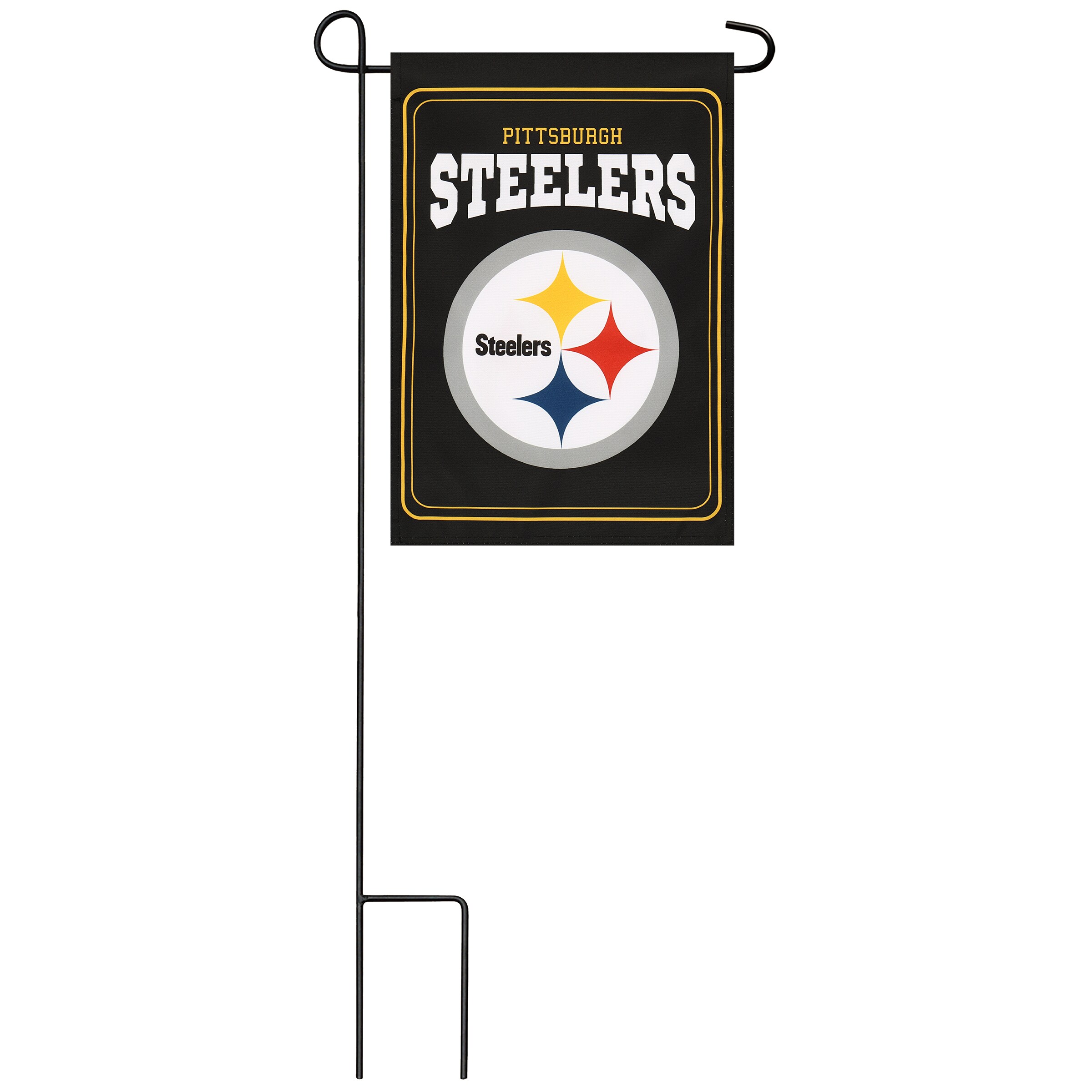 Pittsburgh Steelers Football Garden Flag and Pole Stand Holder