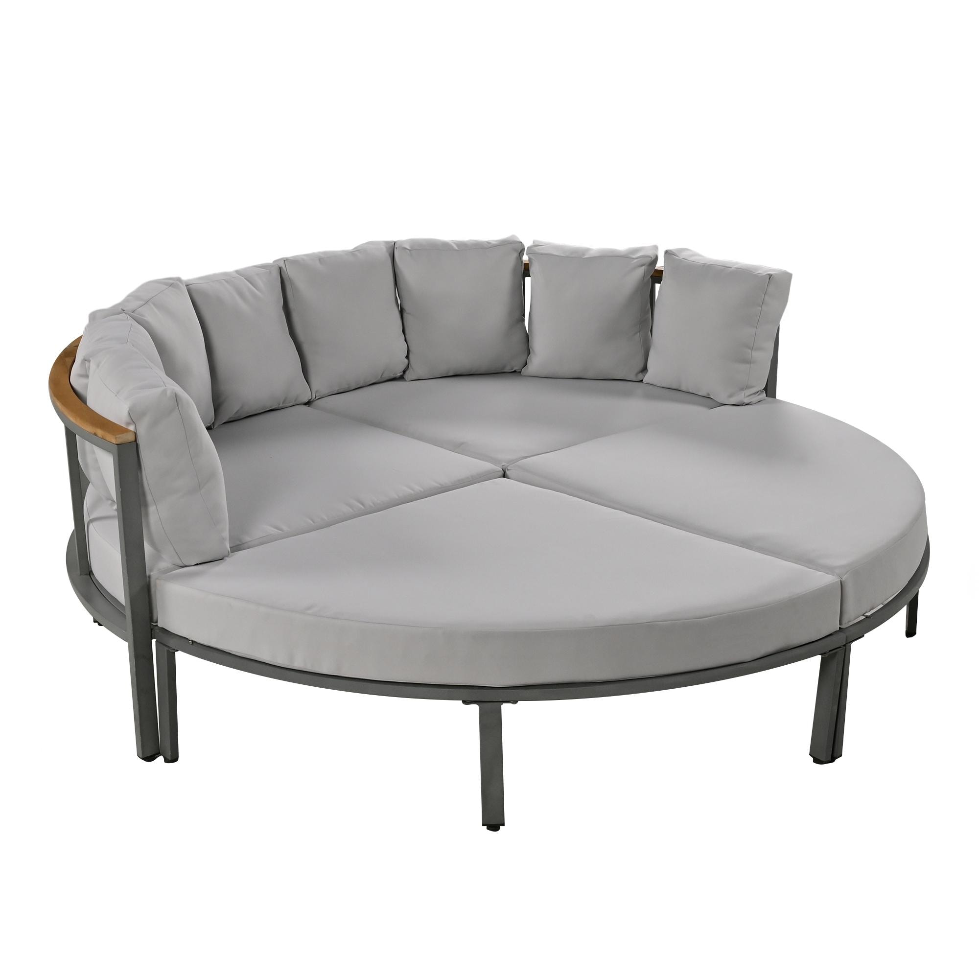 Bayfeve BFUS-376E-PCS 4 -Piece 2 Patio Sofa Conversation Set with Gray Cushions