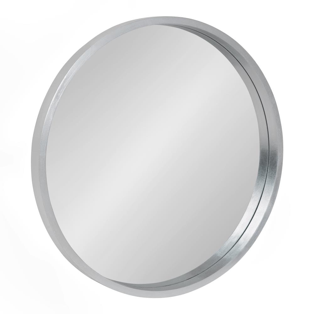 Kate and Laurel Travis 21.6-in W x 21.6-in H Round Silver Framed Wall Mirror  in the Mirrors department at