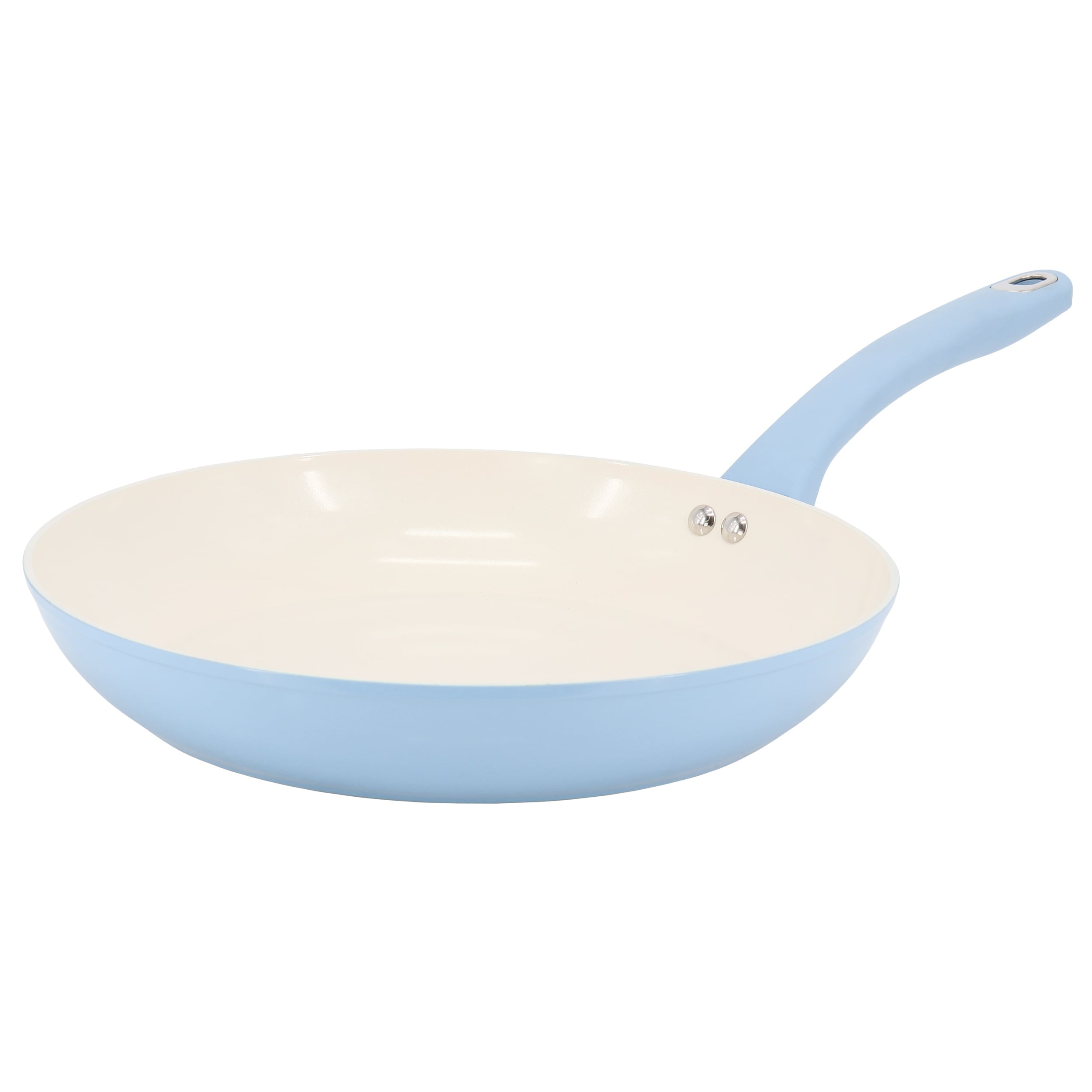 Martha Stewart  Everyday Rexford 12 Inch Ceramic Nonstick Aluminum Frying Pan in Soft Blue