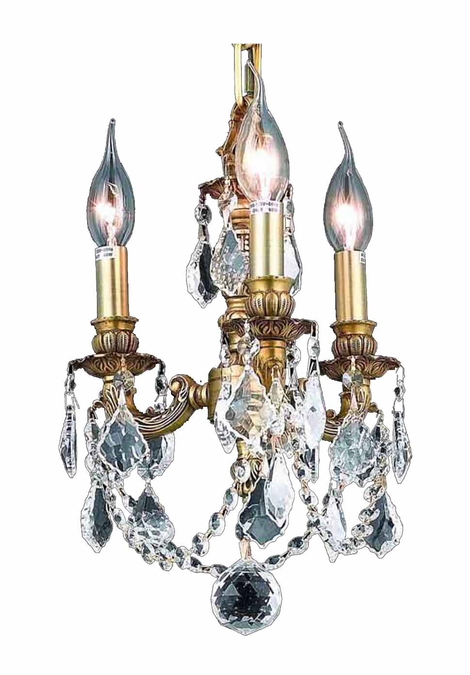 Luminous Lighting Lillie 3-Light French Gold Glam Dry Rated Chandelier ...