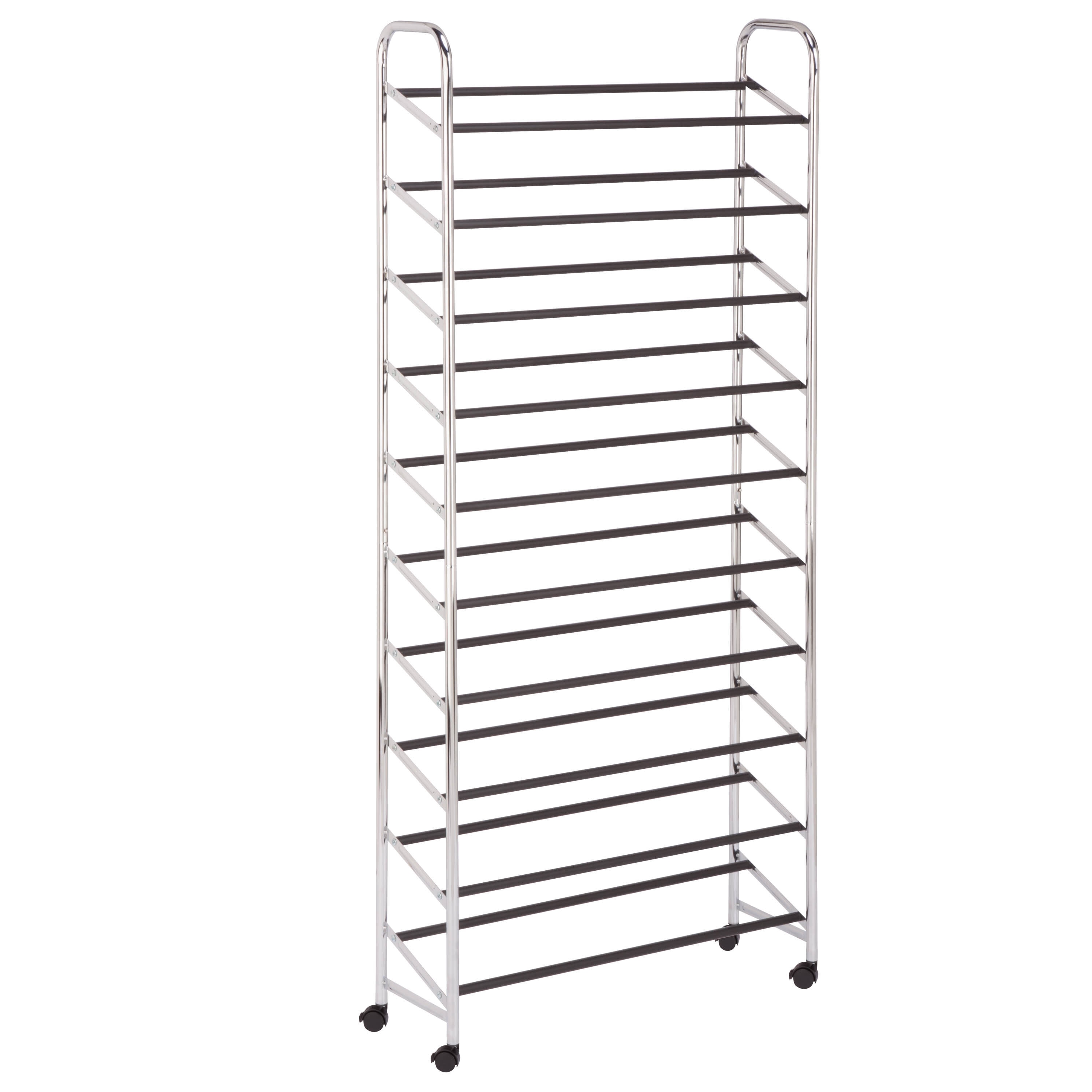 Honey-Can-Do 64.37-Inches H 54 pair Silver Steel Shoe organizer #SHO-09691