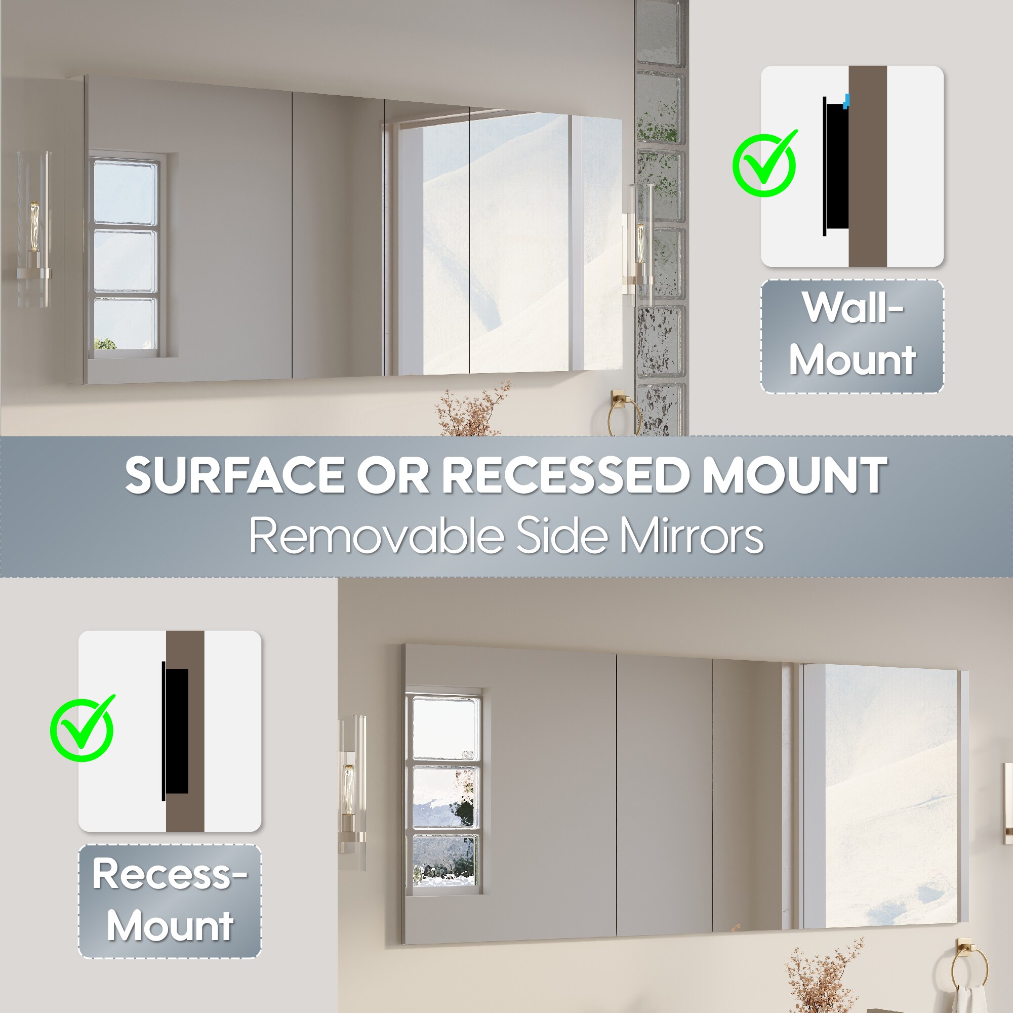 CALVON ZUB-RRLL72 Bathroom-Medicine-Cabinets - View #4