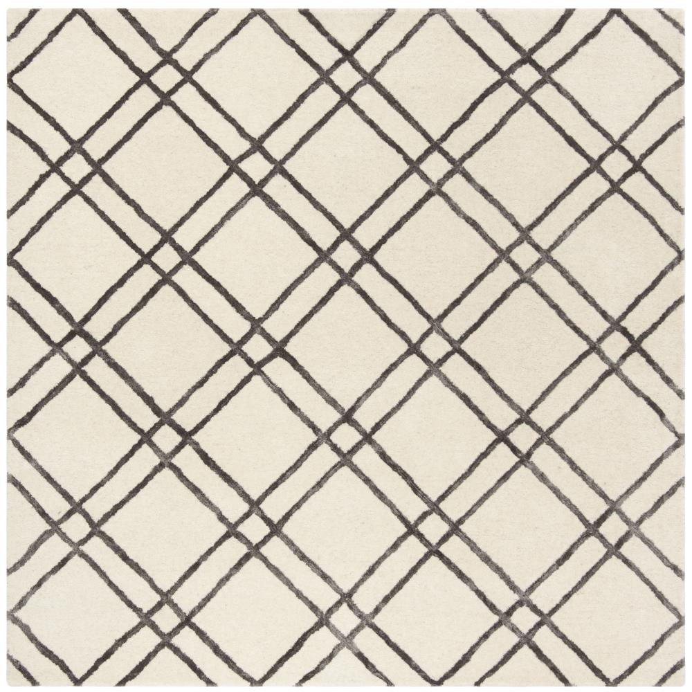 Safavieh HIM901H-6SQ Himalaya Ama 6 x 6 (ft) Tufted Wool Ivory/Dark Gray Square Indoor Trellis Area rug