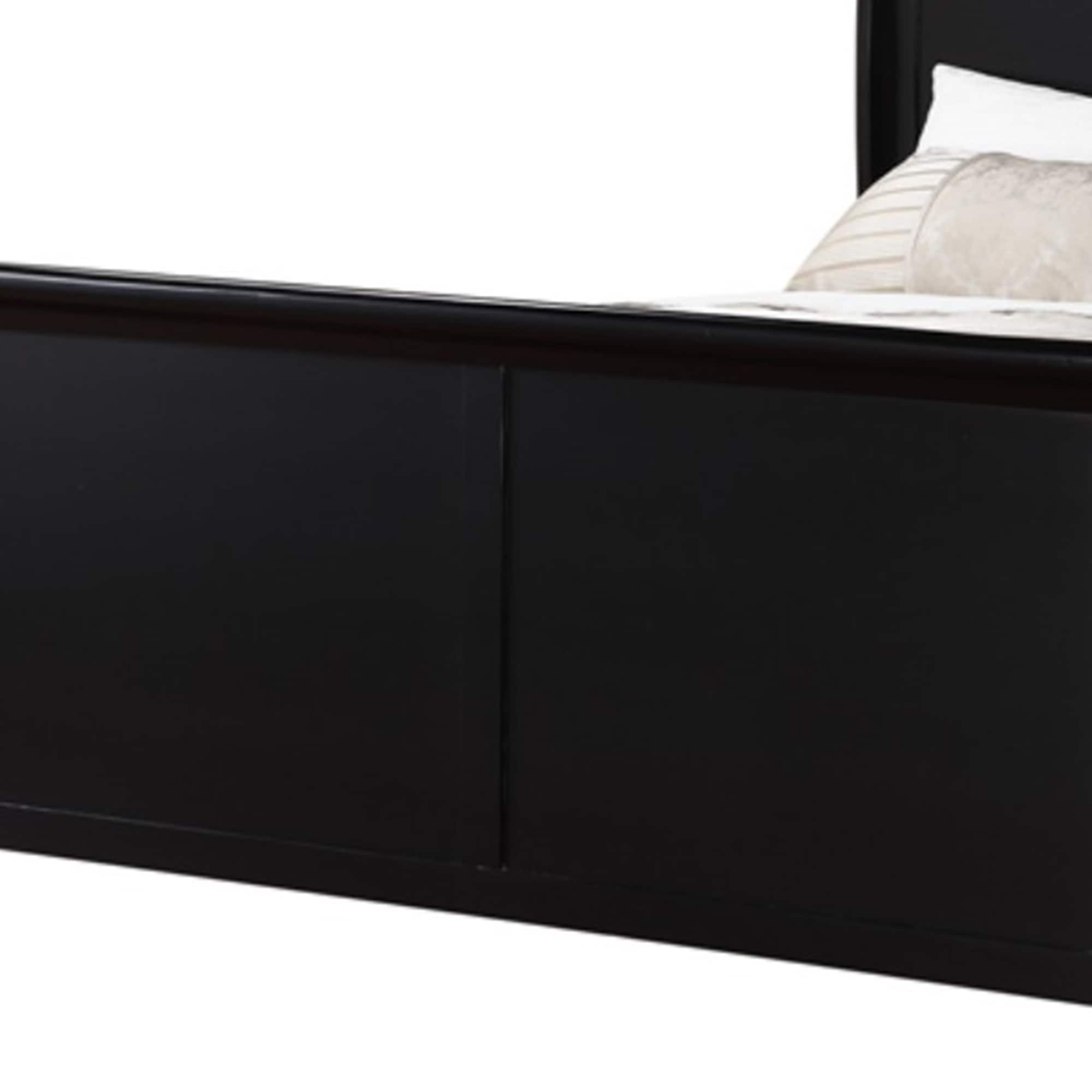 Benzara Black California King Wood Panel Bed In The Beds Department At ...