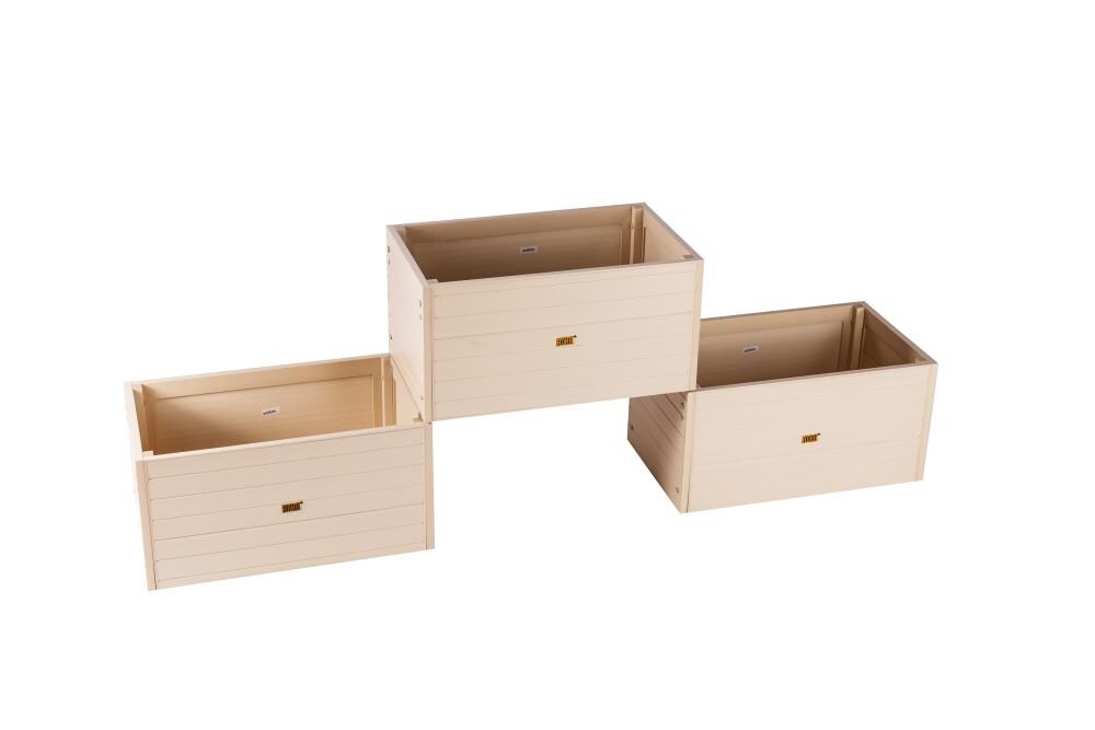 New Age Pet EPMP004-3 Rectangle 22.2-in W x 11.8-in H Brown Mixed/Composite Traditional Outdoor Planter