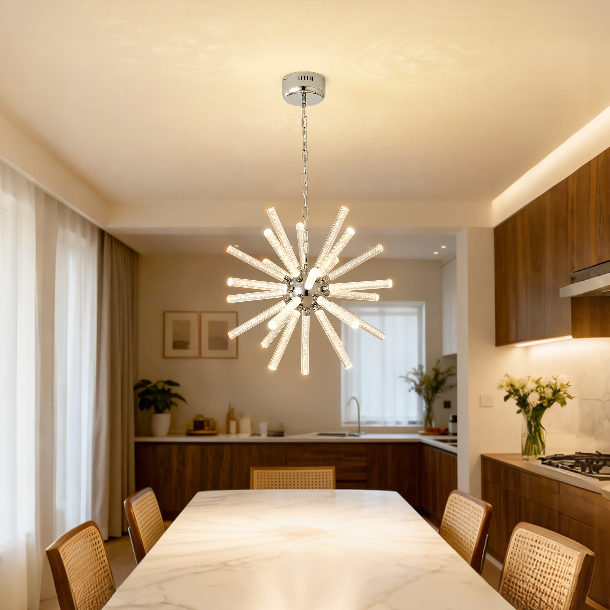LOVMOR 24 Light Bubble Pillar Chandelier Adjustable Pendant Lights Living Room Dining Room Decoration Lamp Custom Hotel Project Lighting