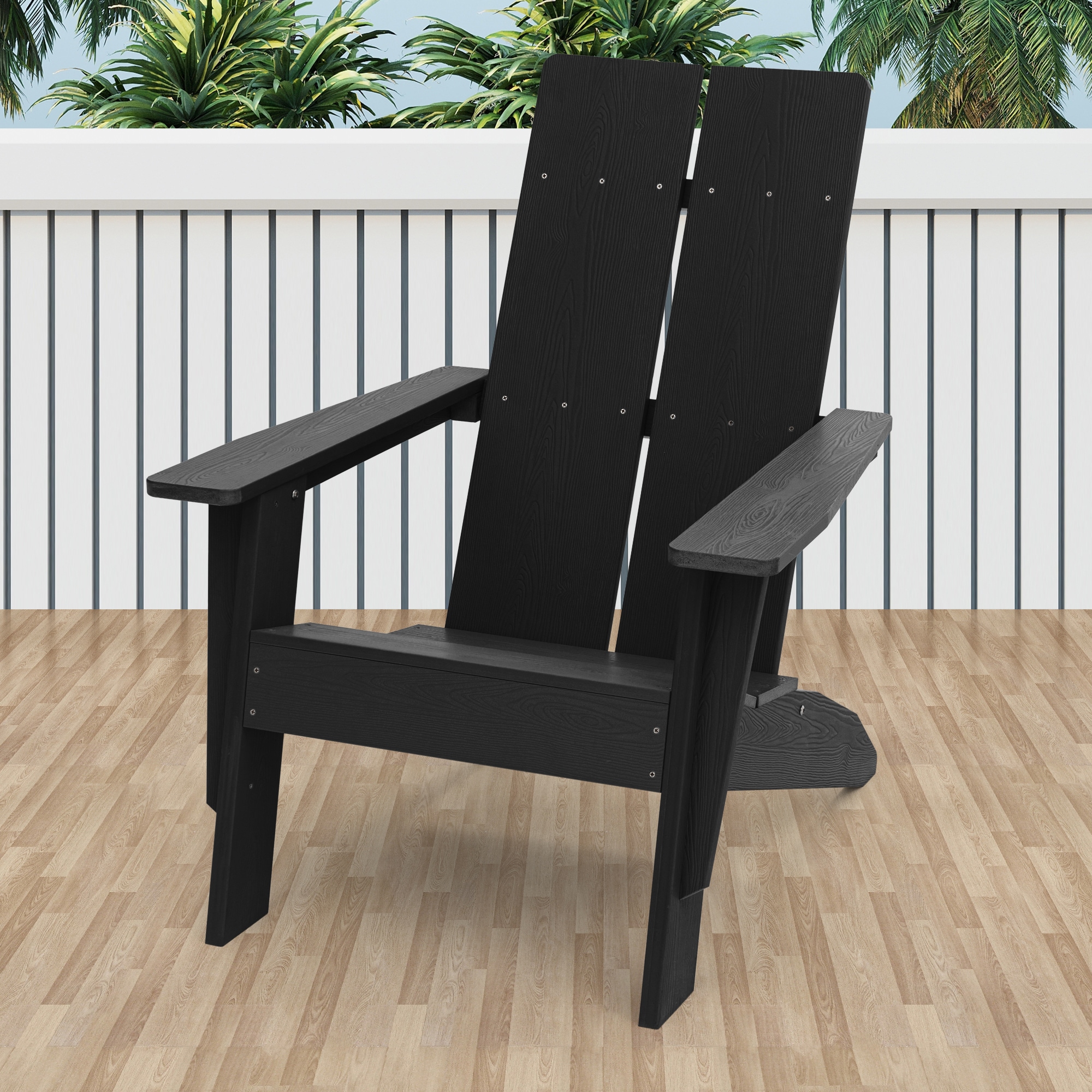 ACEGOSES Adirondack Chair Black Hdpe Frame Stationary Adirondack Chair ...