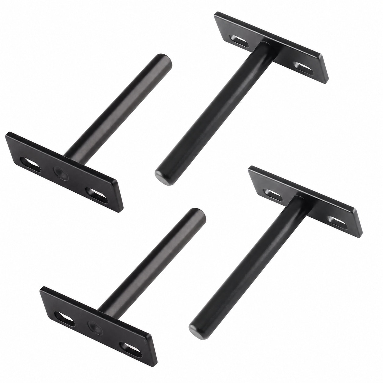 Aoibox  3 in Heavy Duty Hidden Floating Shelf Brackets Black Steel Wall Mount Support 4 Pack with Mounting Hardware