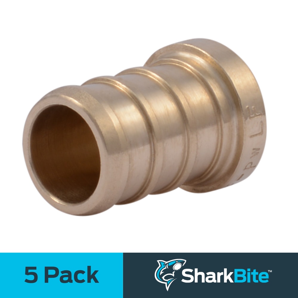 SharkBite UC514LFZ5 1/2-in PEX Crimp Brass Plug (5-Pack)