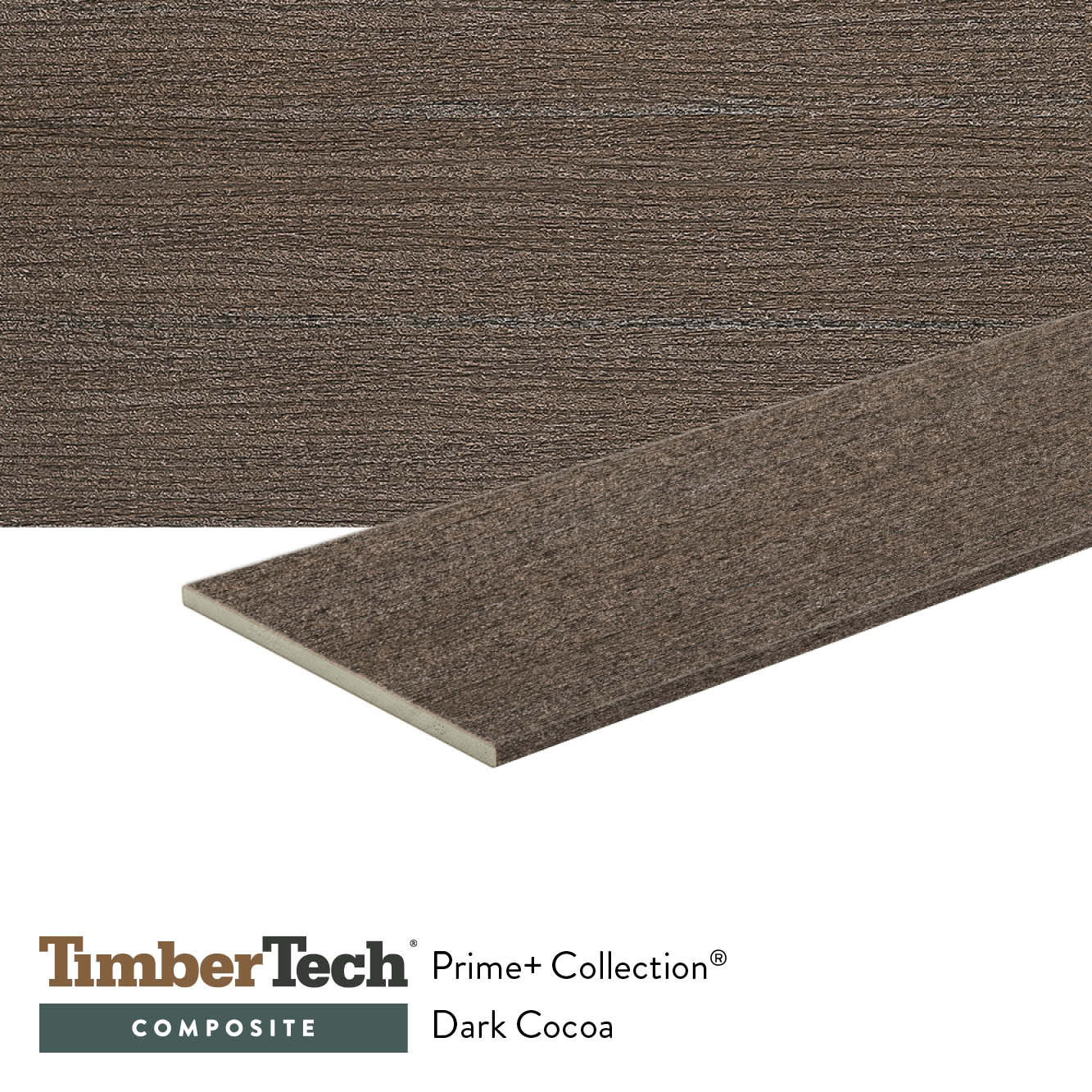 TimberTech Prime+ Fascia deck board Dark Cocoa 1/2-in x 12-in x 12-ft Composite