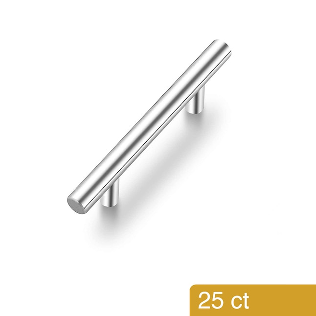 Style Selections Demi 3 4 In Center To Stainless Steel Cylindrical Handle Drawer Pulls 25 Pack Hw 027
