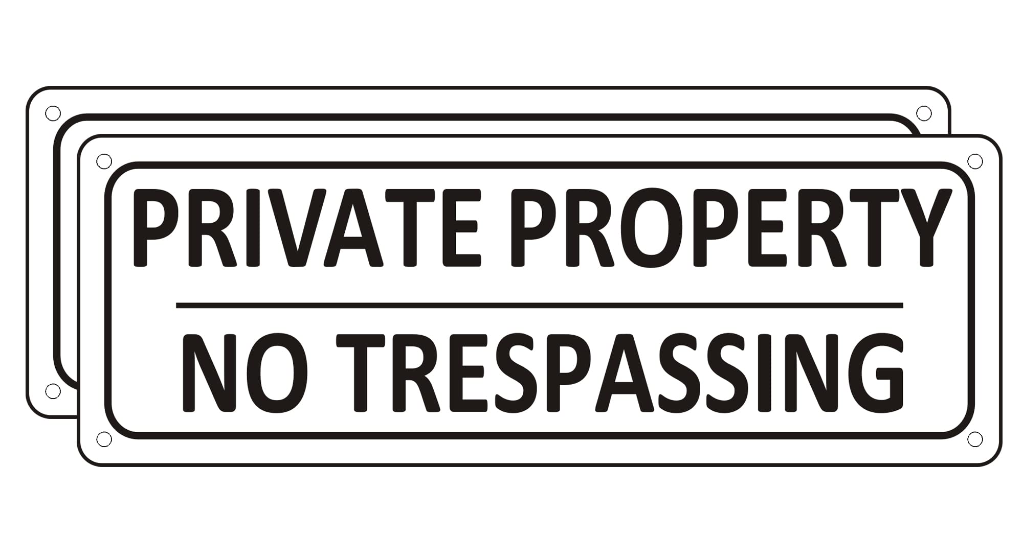 Afoxsos  Heavy Duty Metal No Trespassing Signs Private Property 10 by 3 and a half Inches Aluminum Warning Signs Outdoor Rust Free Fade Resistant