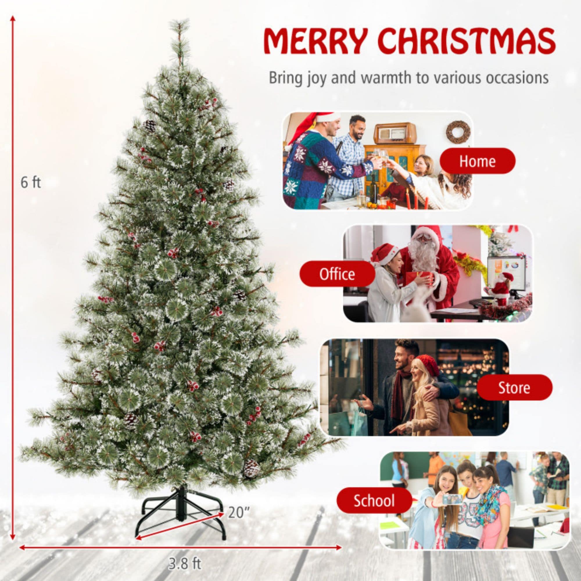 WELLFOR YA799575GN Artificial-Christmas-Trees - View #3