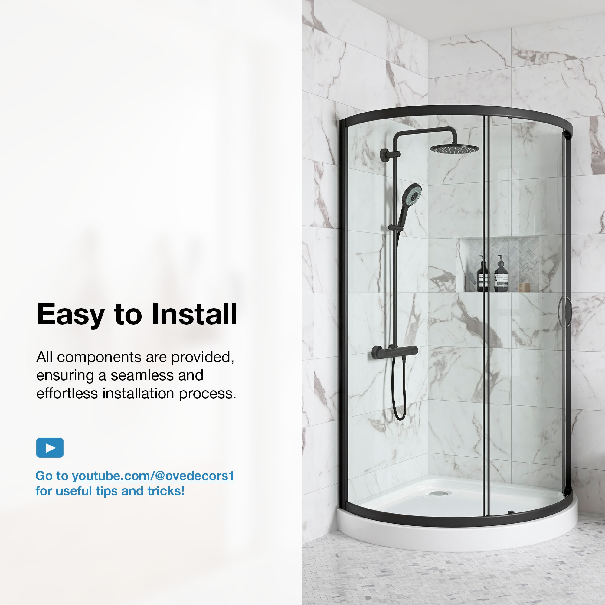 OVE Decors 15SKC-BREE32-BLK Alcove-Shower-Kit - View #4
