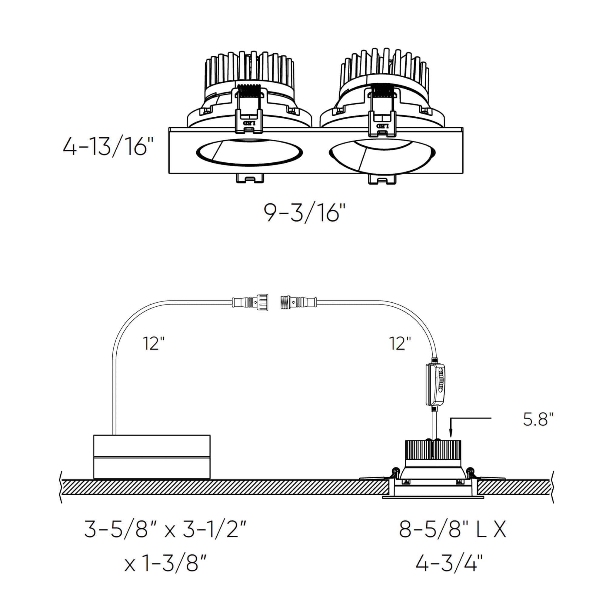 DALS Lighting Revolve Duo 3.5 Inch Regressed Gimbal Downlight in the ...