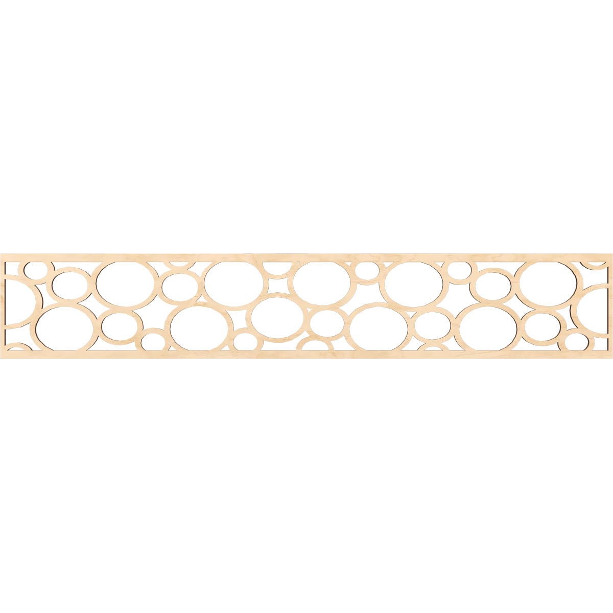 Ekena Millwork MLDA08X46HEMBI Hemingway Fretwork Flat Trim 8-in x 3.89-ft Birch Brown Unfinished 2156114 Pierced Wall Panel Moulding