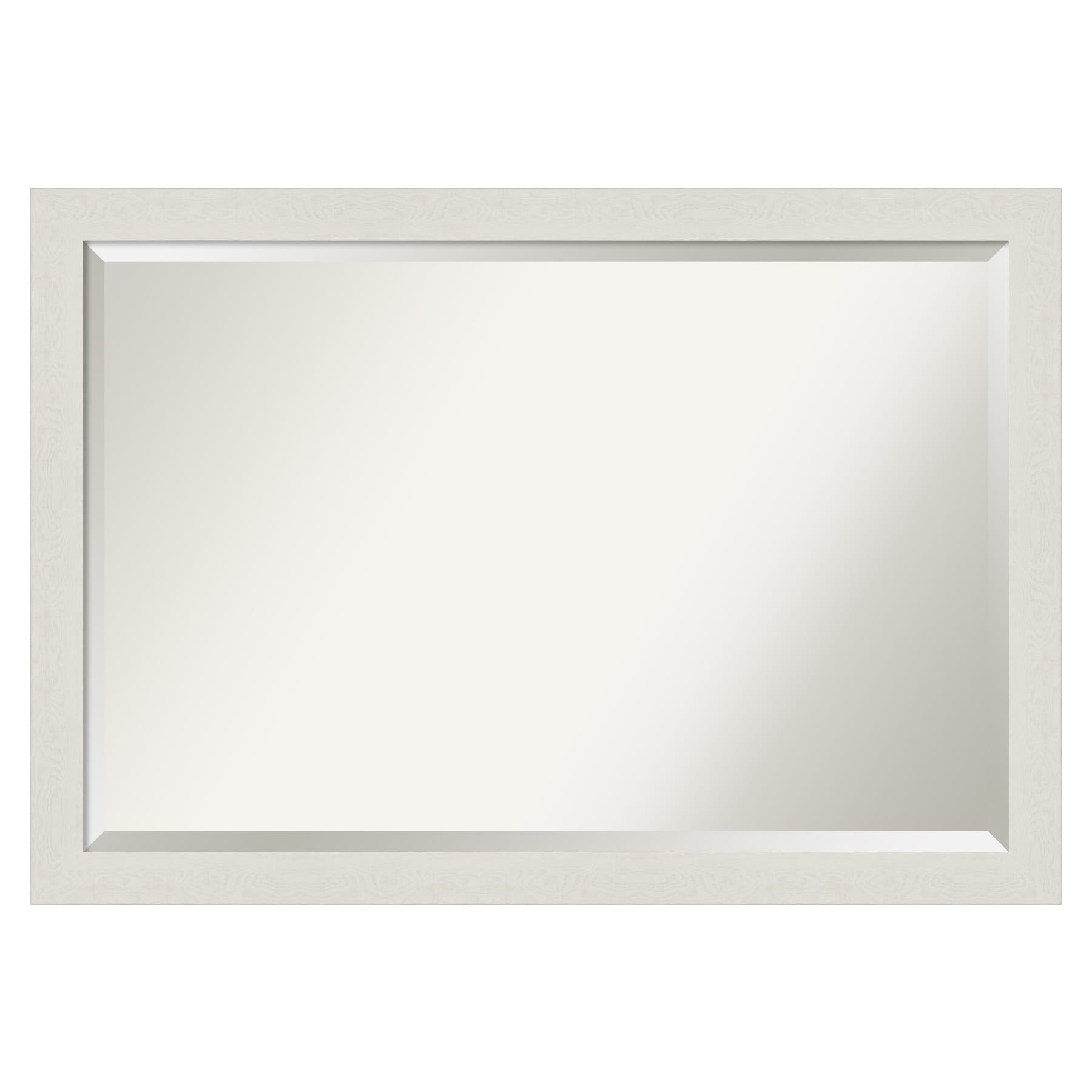 39" x 27" White Wood Framed Bathroom Vanity Mirror