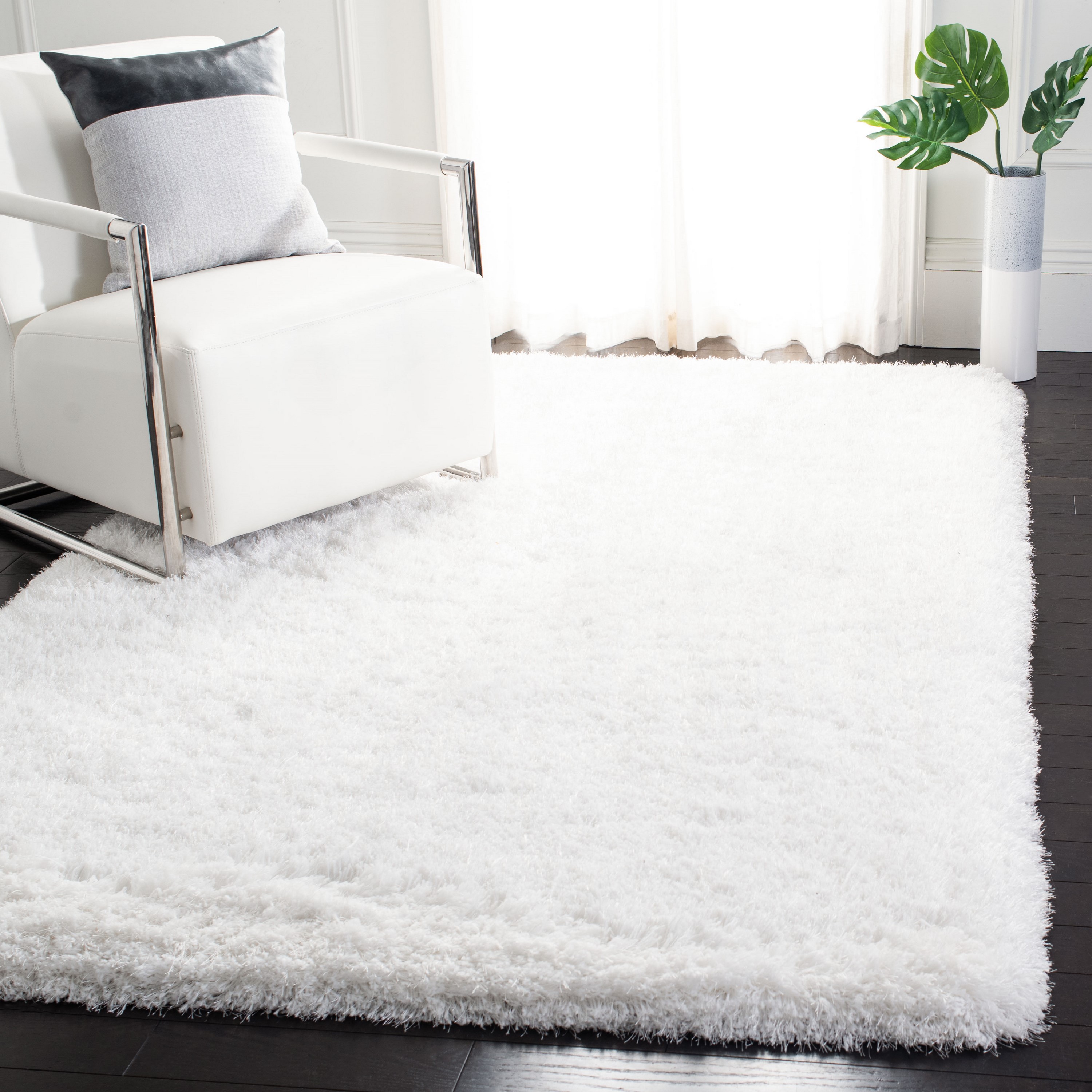 Safavieh OCG120A-8 Ocean Rion Shag 8 x 10 (ft) Tufted Polypropylene Ivory Rectangular Indoor Solid Area rug