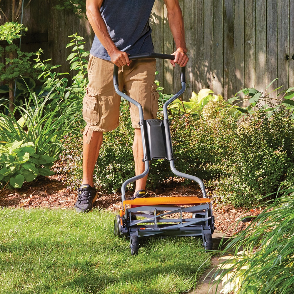  20in Lawn Mower Manual Push Reel Mower Outdoor Lawn Walk Push  Mower Cutting Grass Catcher 5 Blades for Villas,Parks,Gardens : Patio, Lawn  & Garden