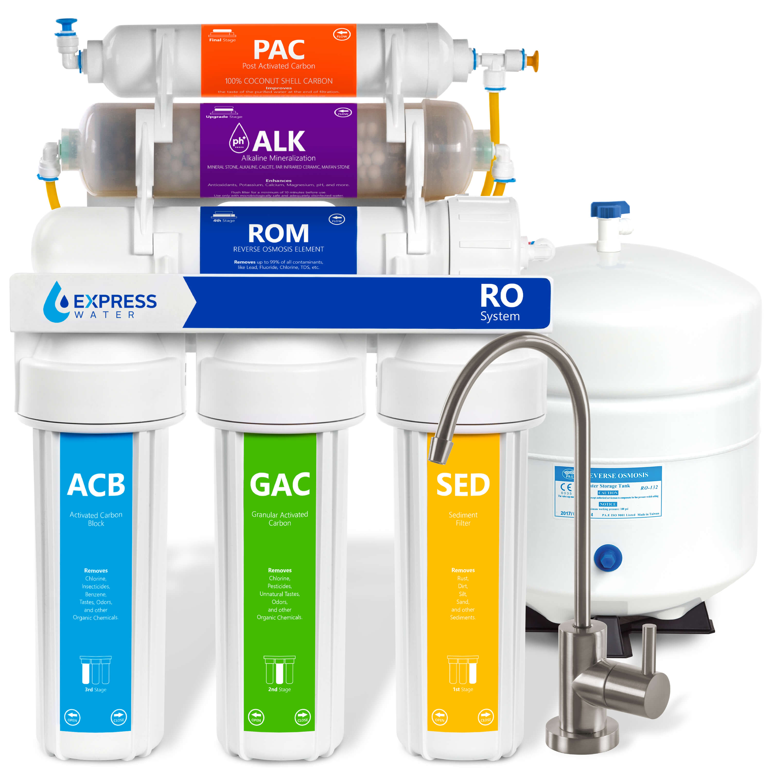 Express Water ROALK10MBN 6-stage Multi-method Reverse Osmosis Filtration System #ROALK10MBN