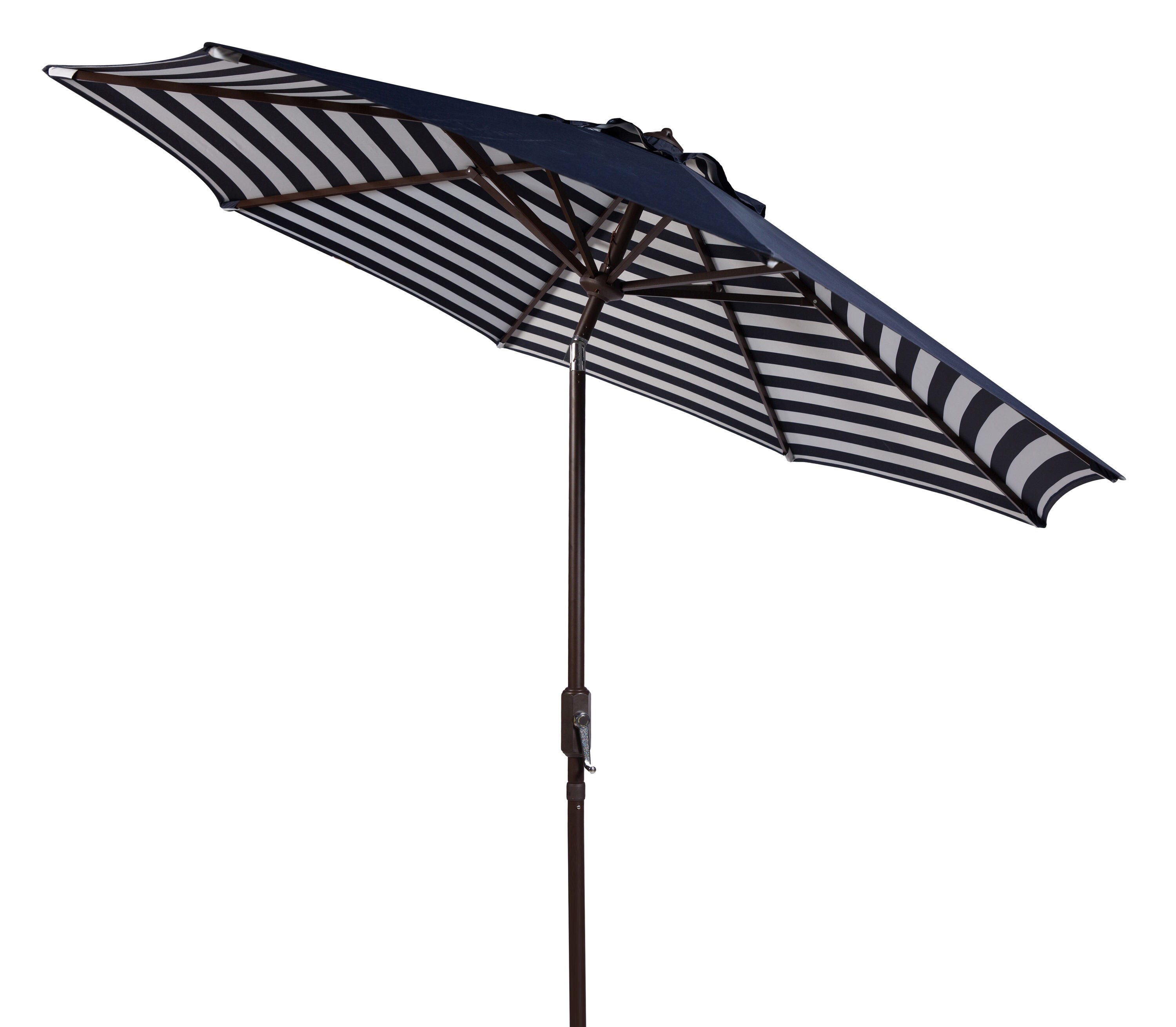 striped patio umbrella with solar lights