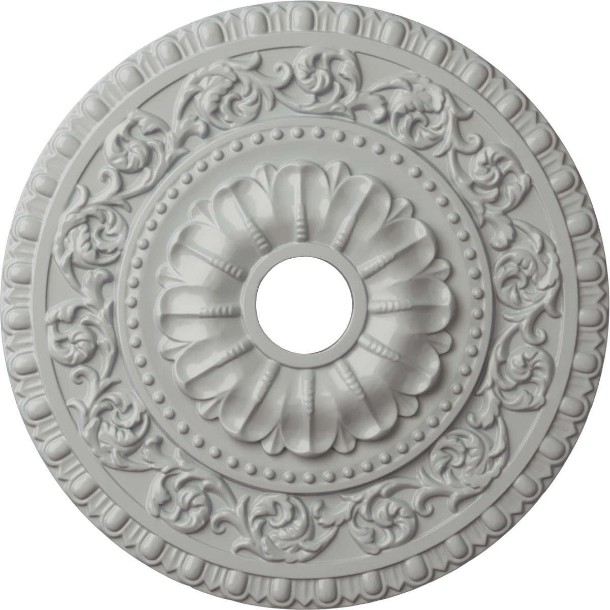 Ekena Millwork CM23VAFRF Vaduz 23.5-in W x 23.5-in L Painted Frost Polyurethane Whole Ceiling Medallion