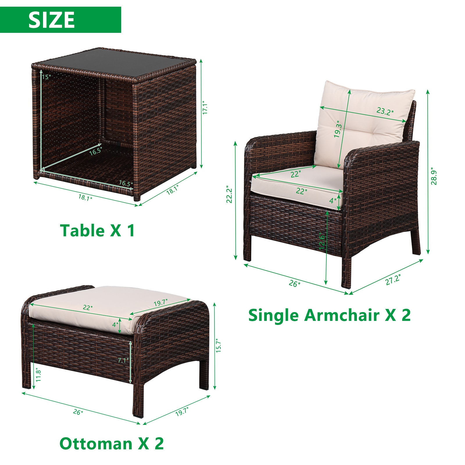 Winado 333689264532 Patio-Conversation-Sets - View #9