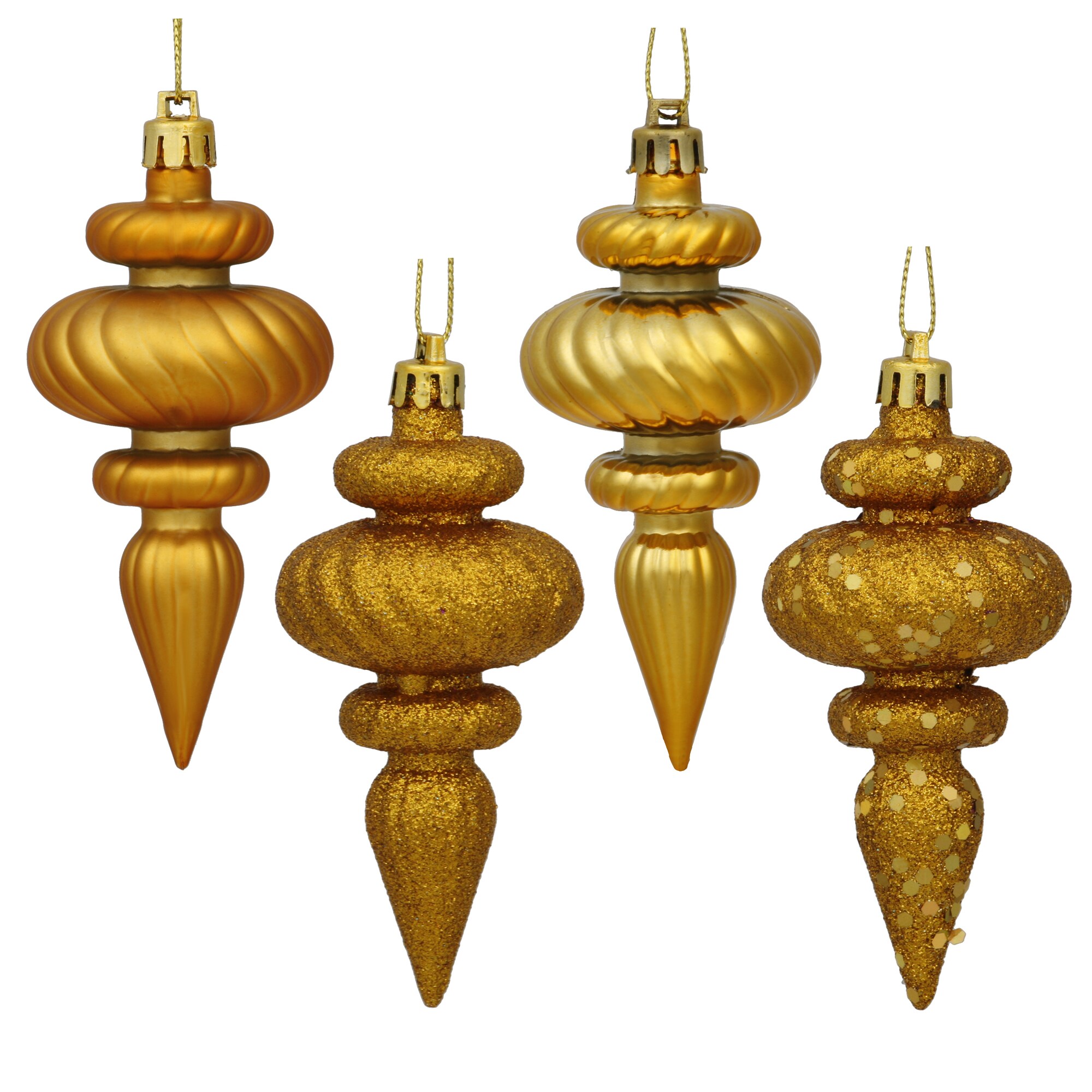 Vickerman N500030 8 -Pack Gold Standard Indoor Ornament set Shatterproof