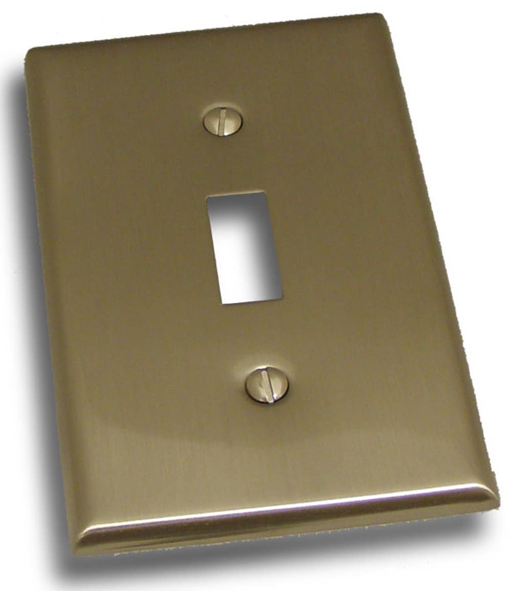 Residential Essentials 10813SN 1 -Gang Standard Size Satin nickel Steel Indoor Toggle Wall Plate