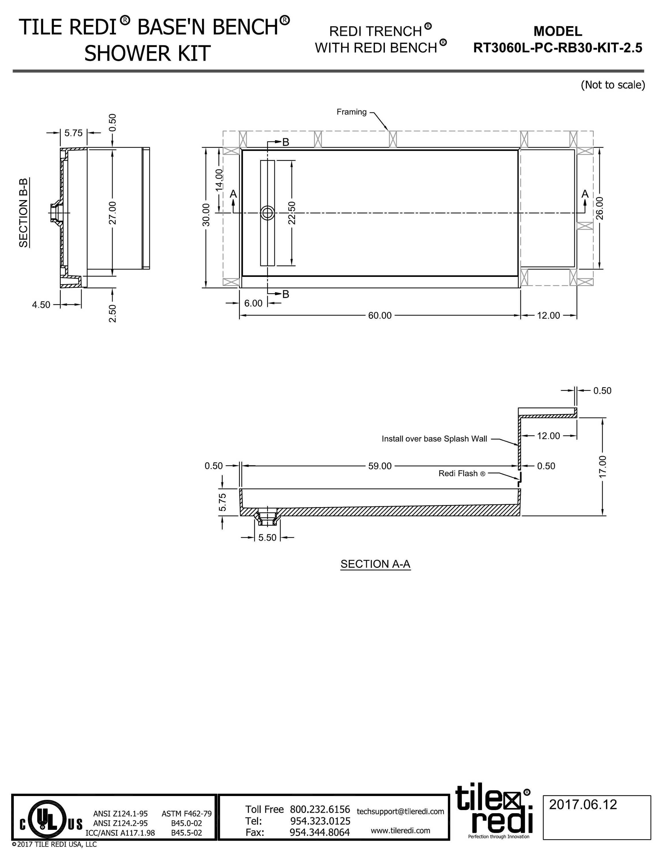 Tile Redi RT3060L-PC-RB30-KIT Shower-Floors - View #8