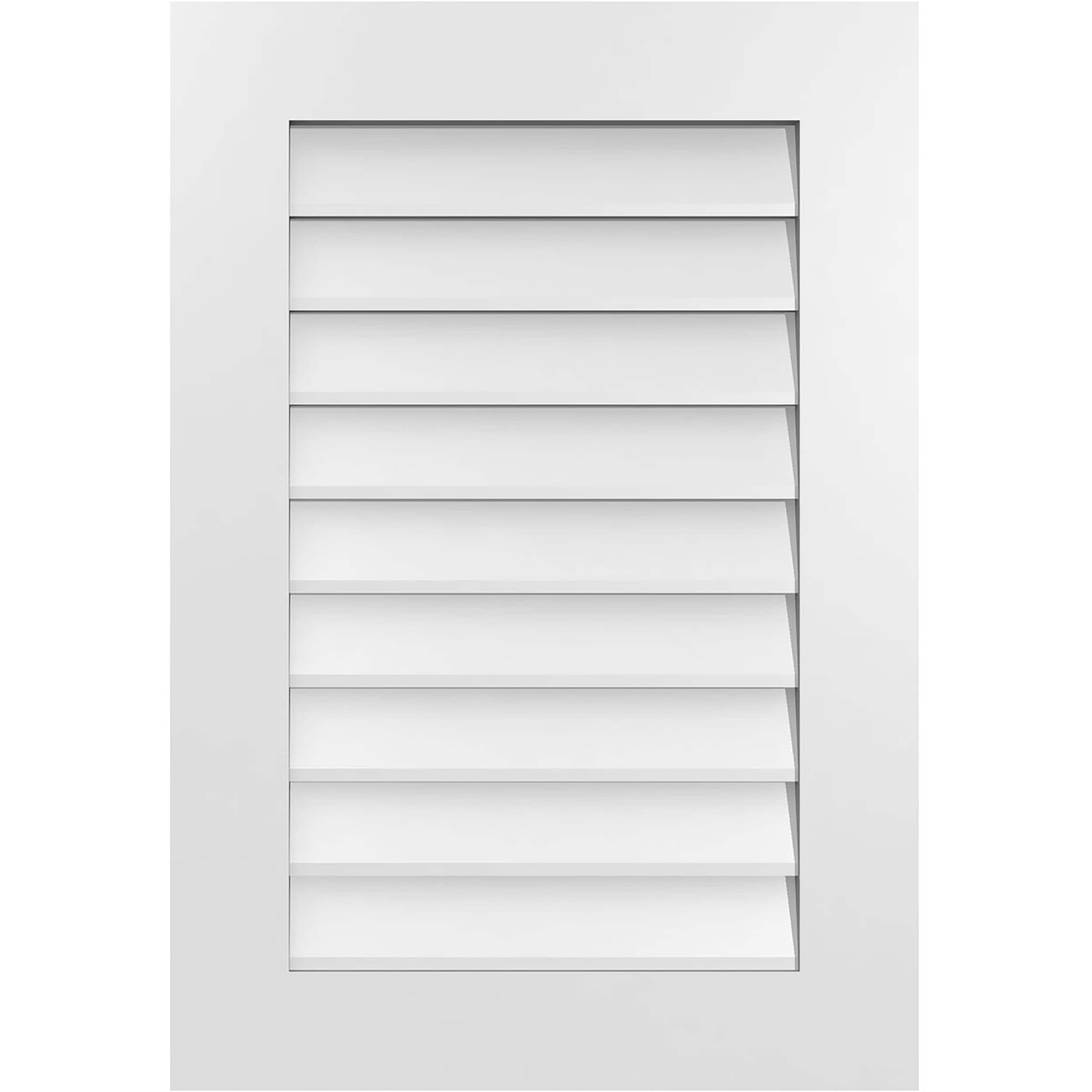 Ekena Millwork GVPVE22X3201SN 22-Inches x 32-Inches Off-white Rectangle PVC Gable Louver Vent
