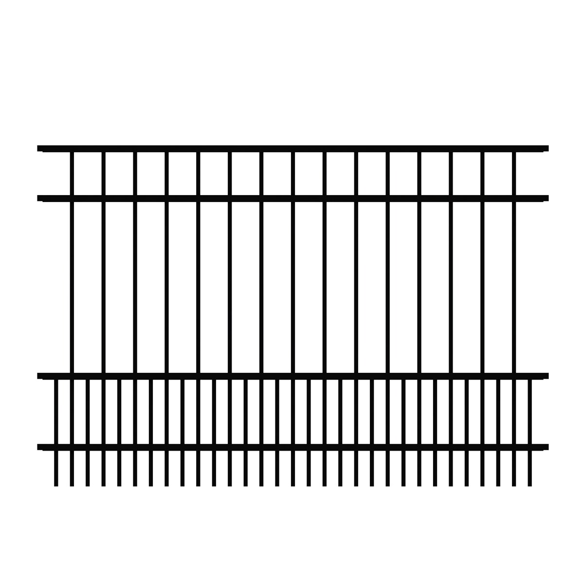 Ironcraft 833758 Chatham Black Powder-coated Aluminum Yard Fence Panel