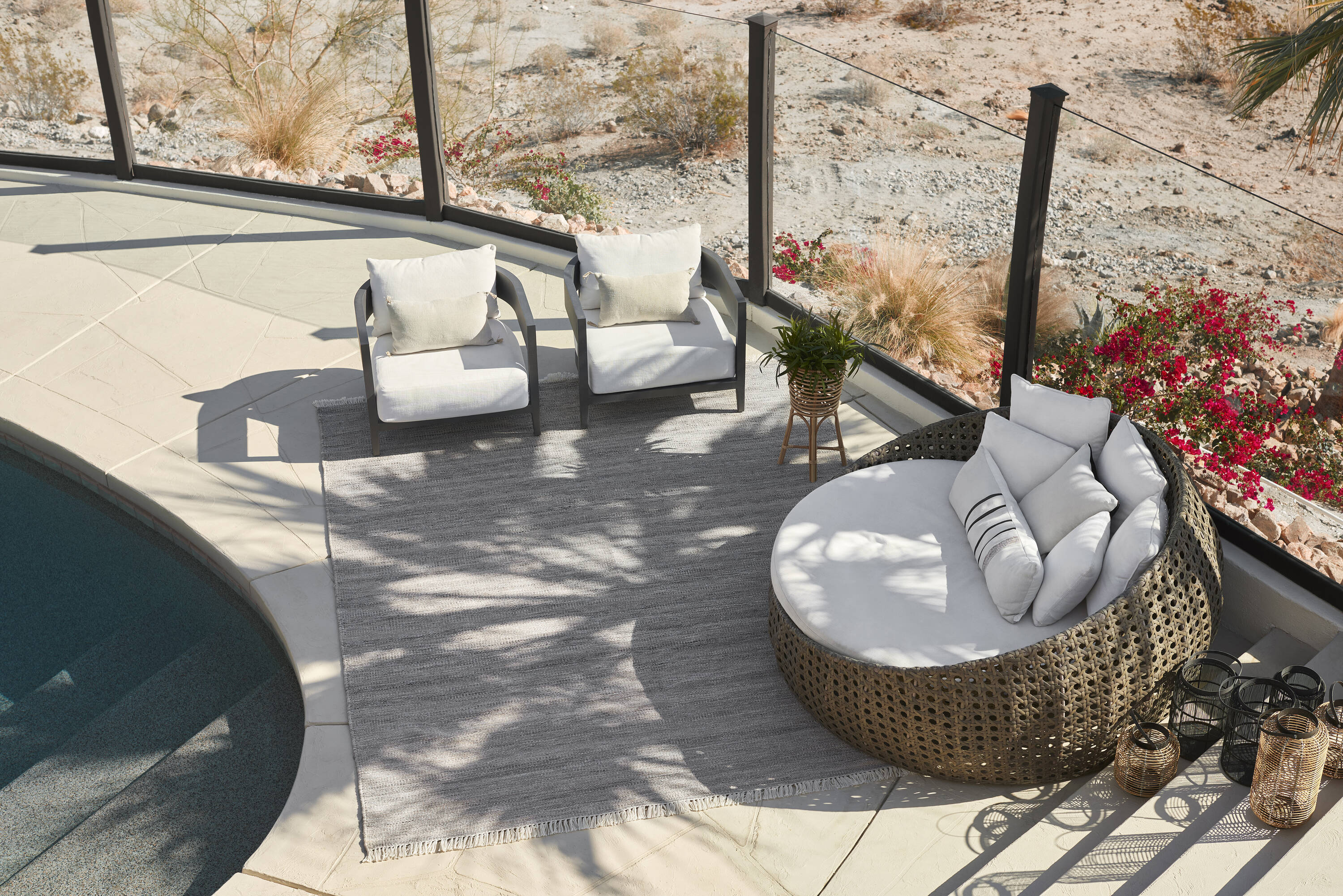 Momeni COVE0CV-01GRY5080 5 x 8 (ft) Woven Polypropylene Grey Rectangular Indoor/Outdoor Area rug