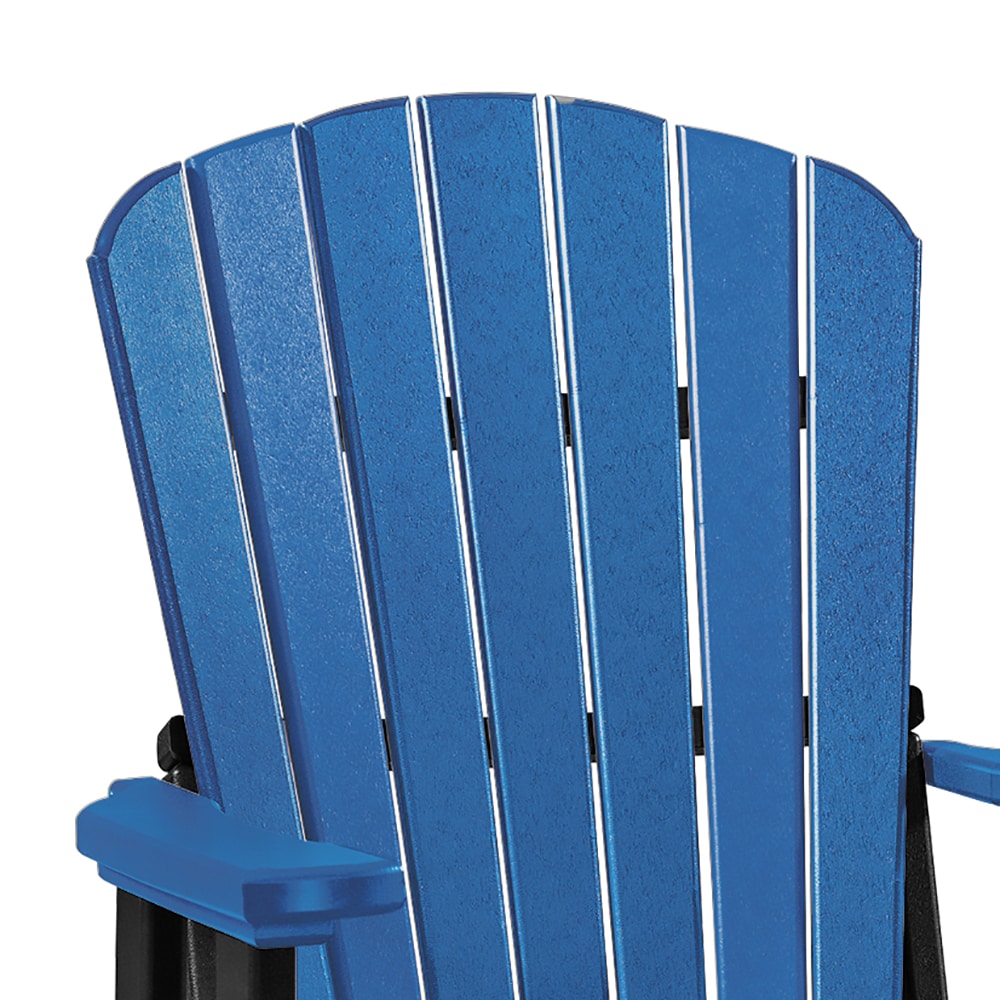 American Furniture Classics 510BBK Amish Black HDPE Frame Swivel glider Adirondack Chair with Slat Seat