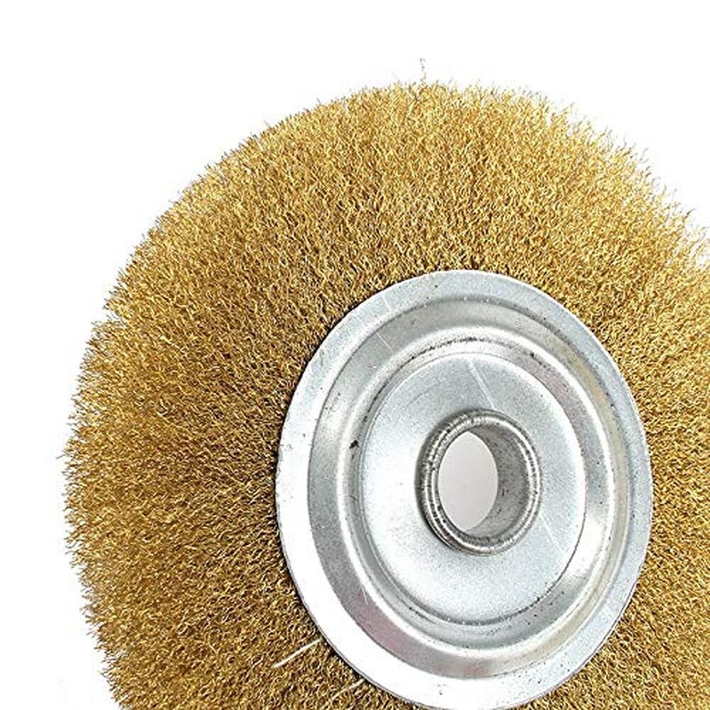 Ahfiwaso 5 Inch Copper Wire Wheel Pure Brass Brush 1 Piece for Bench ...