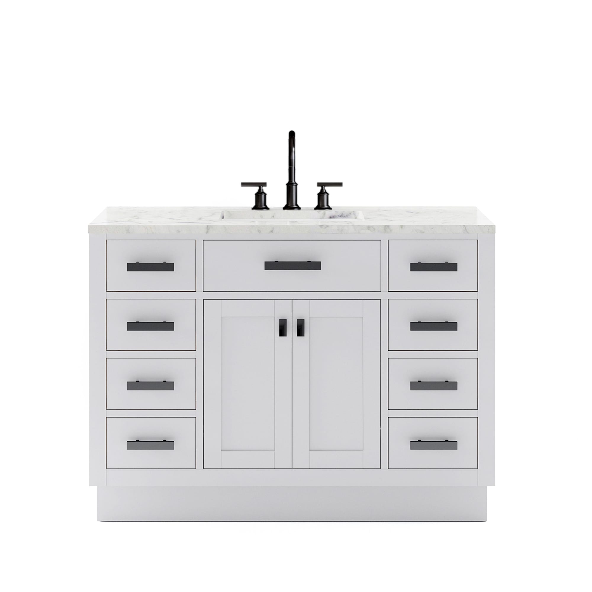 Hartford 48" White Marble Top Single Sink Bathroom Vanity