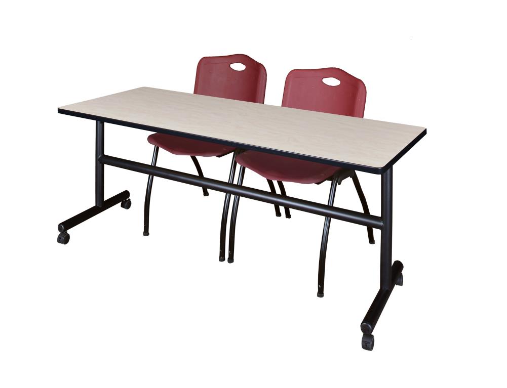 Regency MKFT7230PL47BY Training Off-white 4-Person Training Table (72-in W x 29-in H)