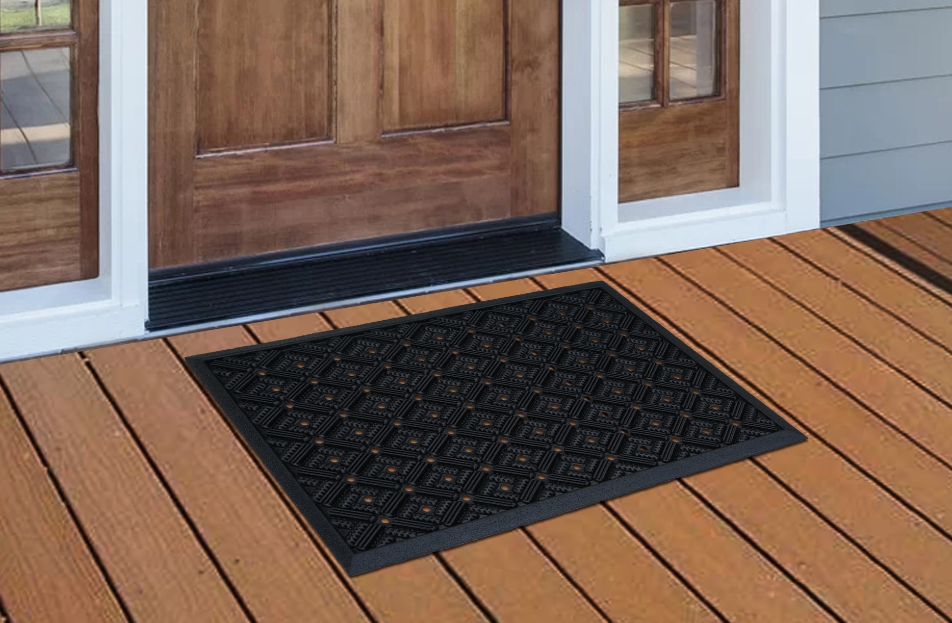 Project Source 3-ft x 6-ft Black Rectangular Indoor or Outdoor Utility Mat  in the Mats department at