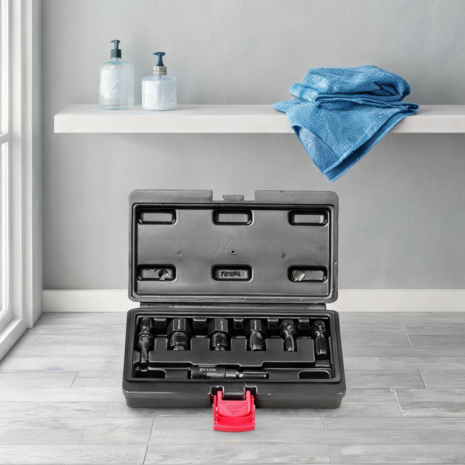 Naturefalls Storage Tool Boxes in Black 9.1 x 5.5 x 3.1 in with Practical Control Carbon Steel