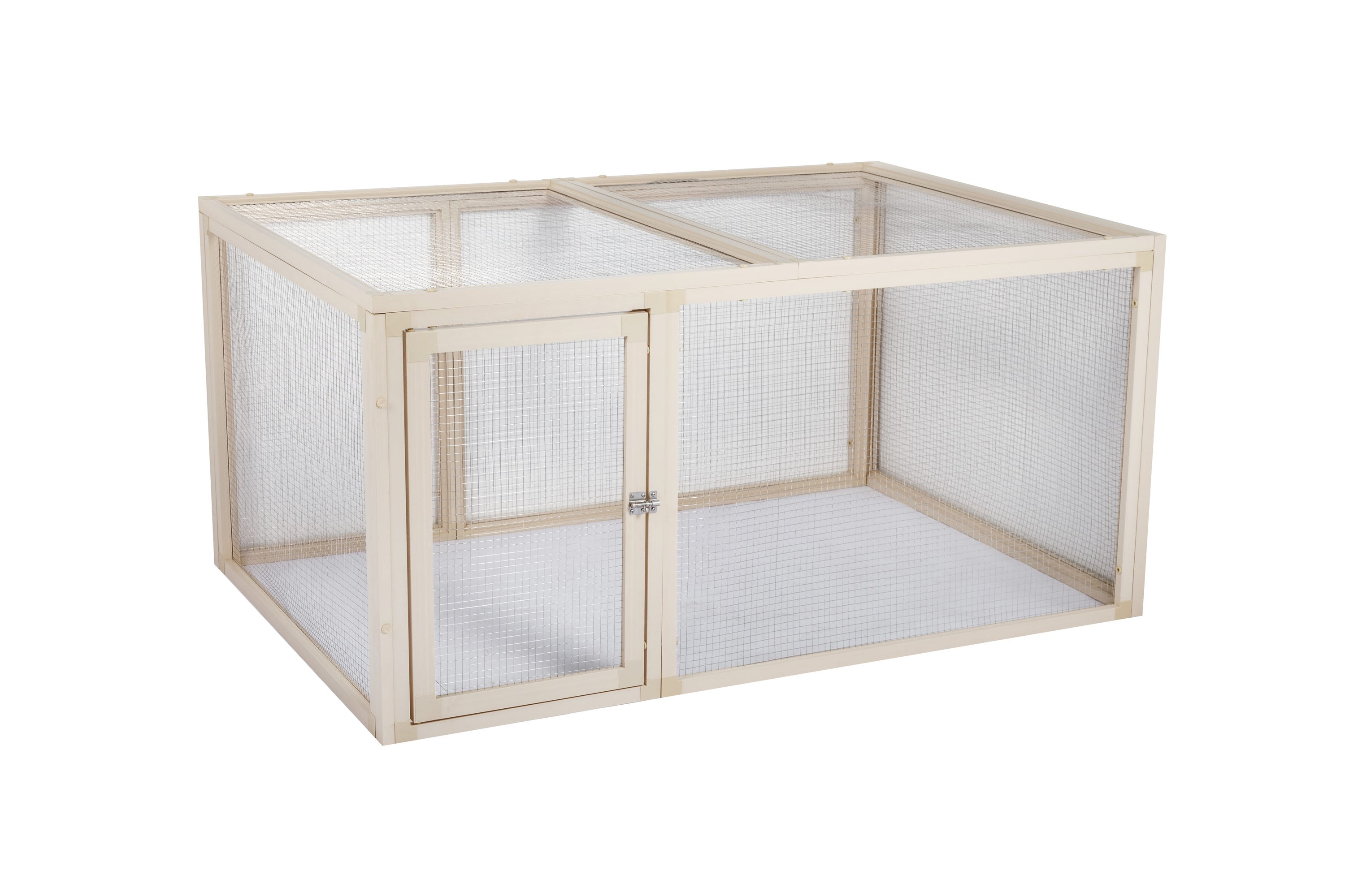 Jumbo Off-White ECOFLEX Chicken Pen with Stainless Steel Wire