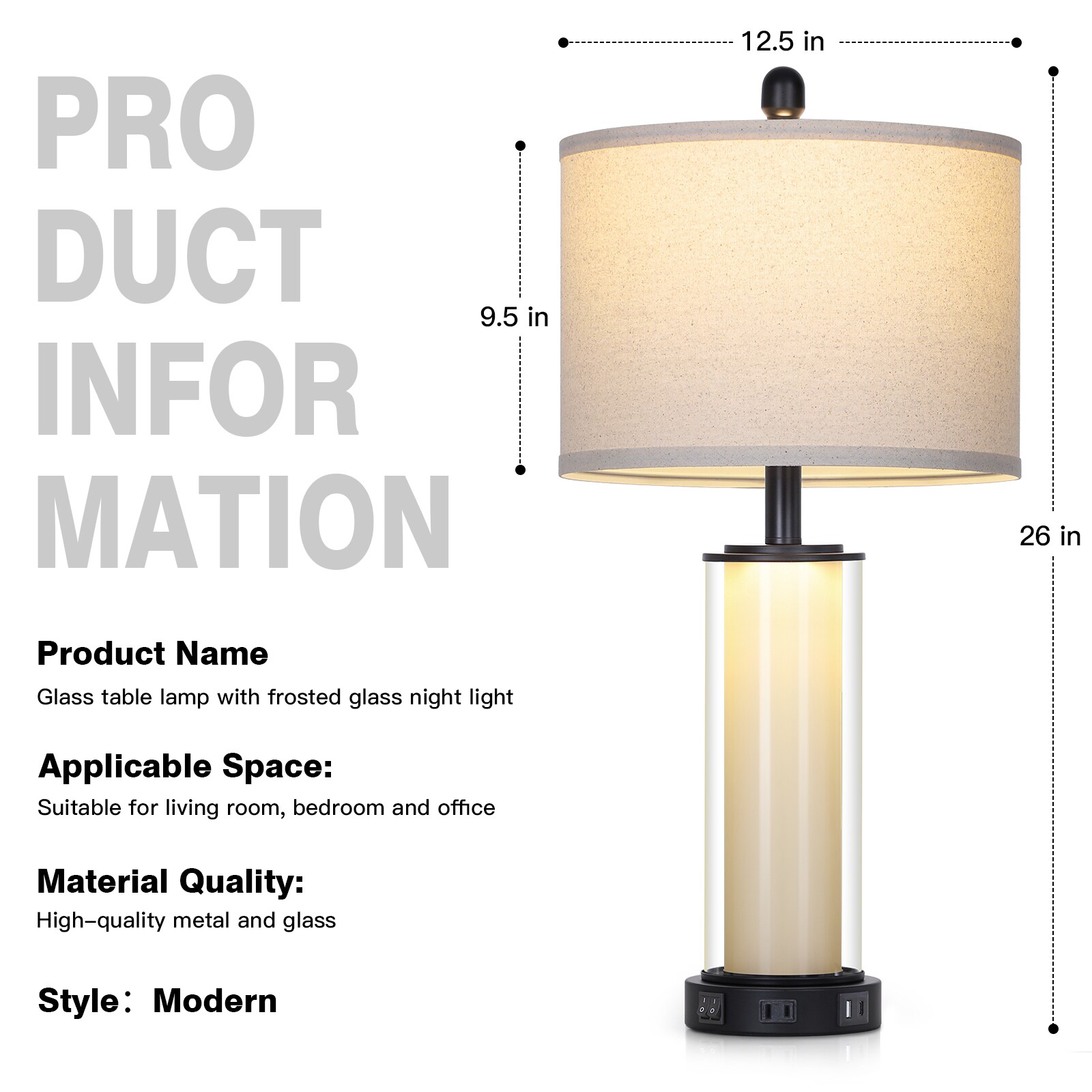 UrFurnishings TD-526 Table-Lamps - View #4