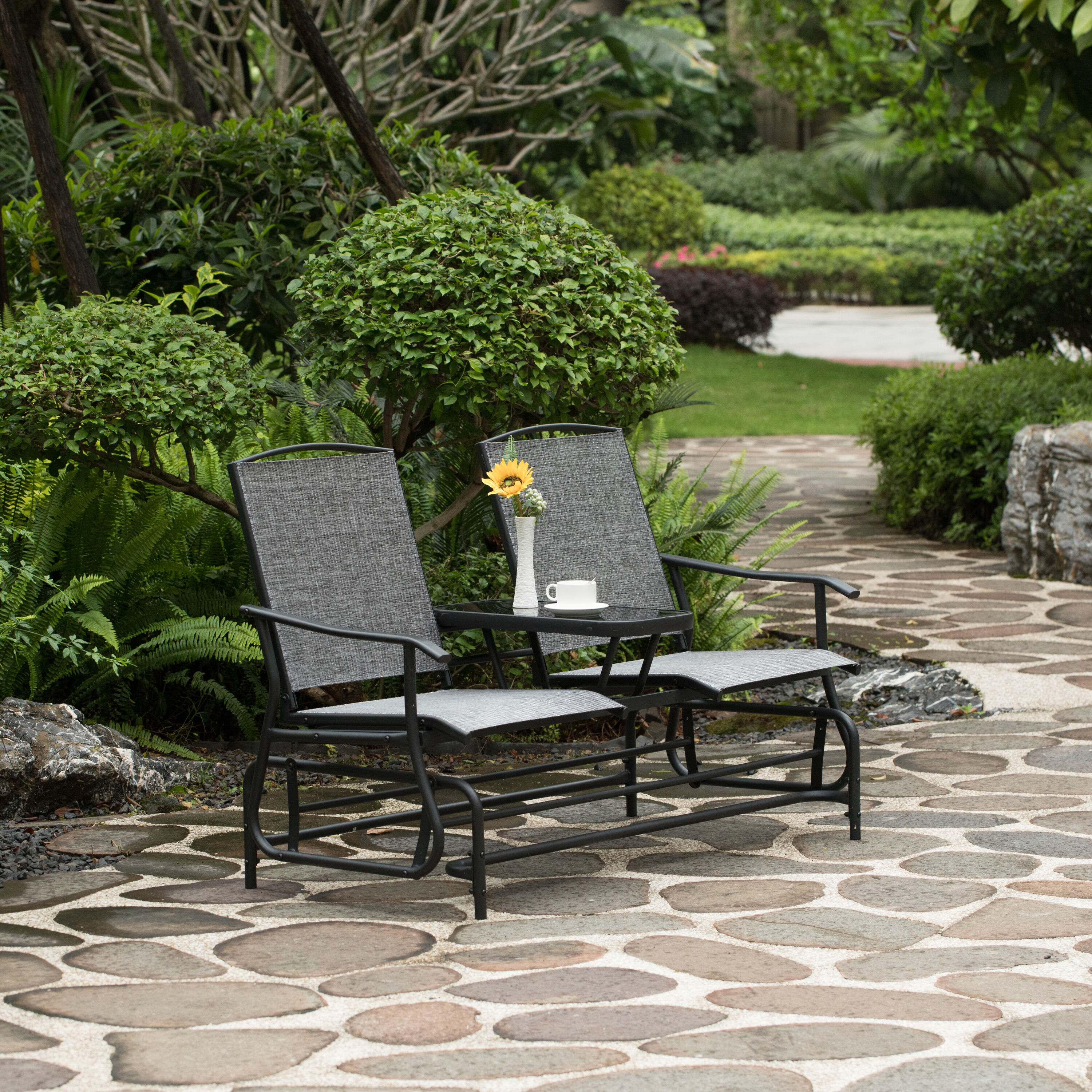 Patio furniture glider discount chairs