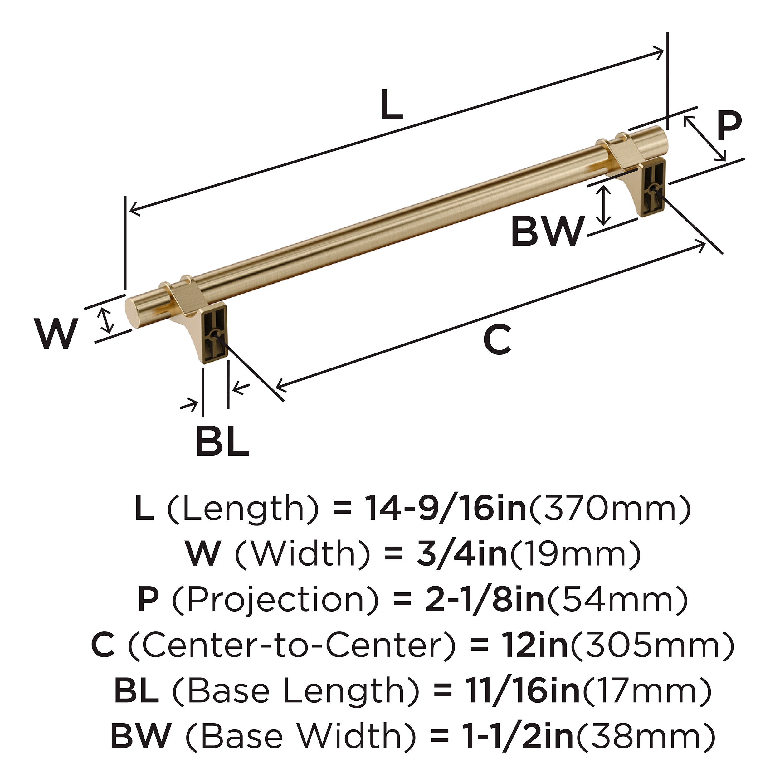 Amerock BP36697BBZ Cabinet-Pulls - View #3