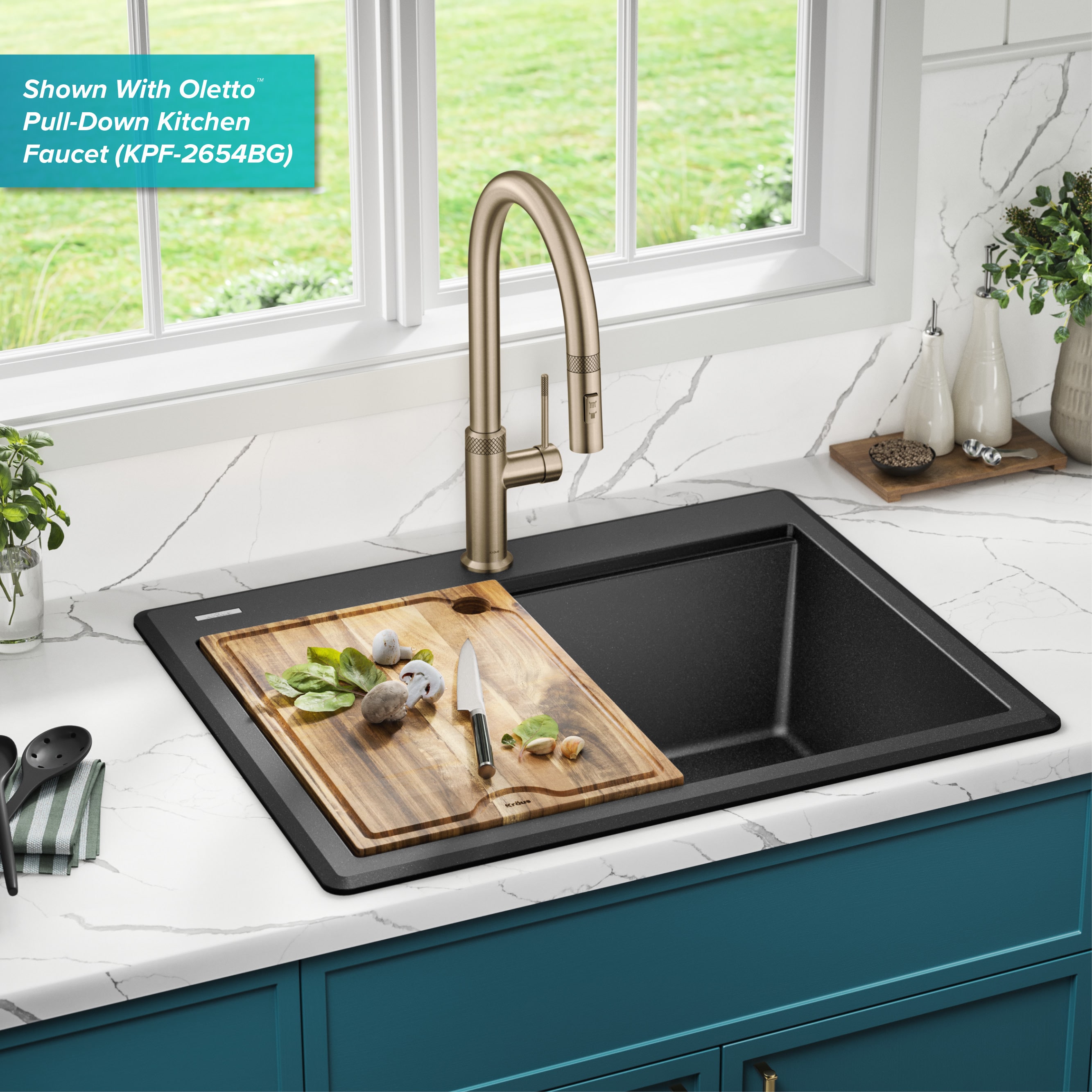 Kraus KGTW12-28MBL Kitchen-Sinks - View #4